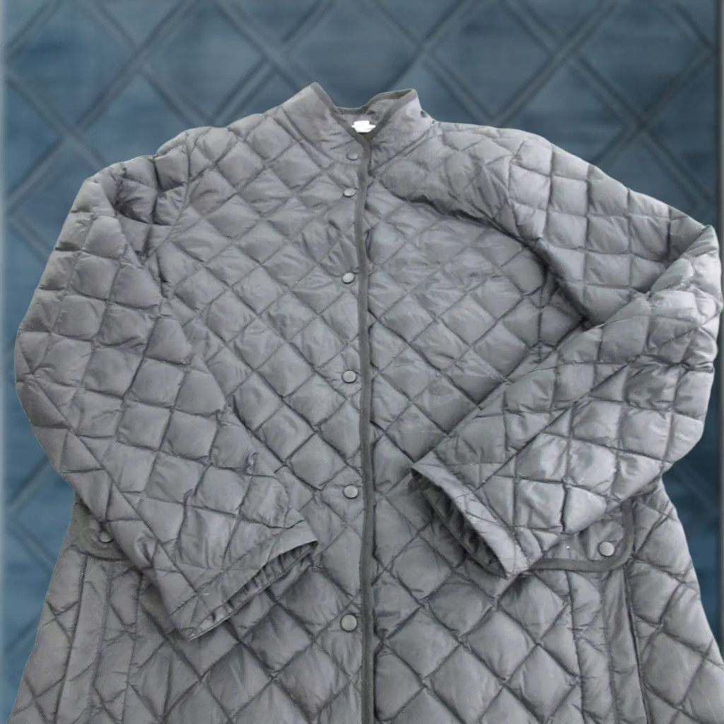 J. Jill J. Jill Coat Womens Medium Black Quilted Down Snap Front Pockets Mid Length Size M / US 6-8 / IT 42-44 - 1 Thumbnail