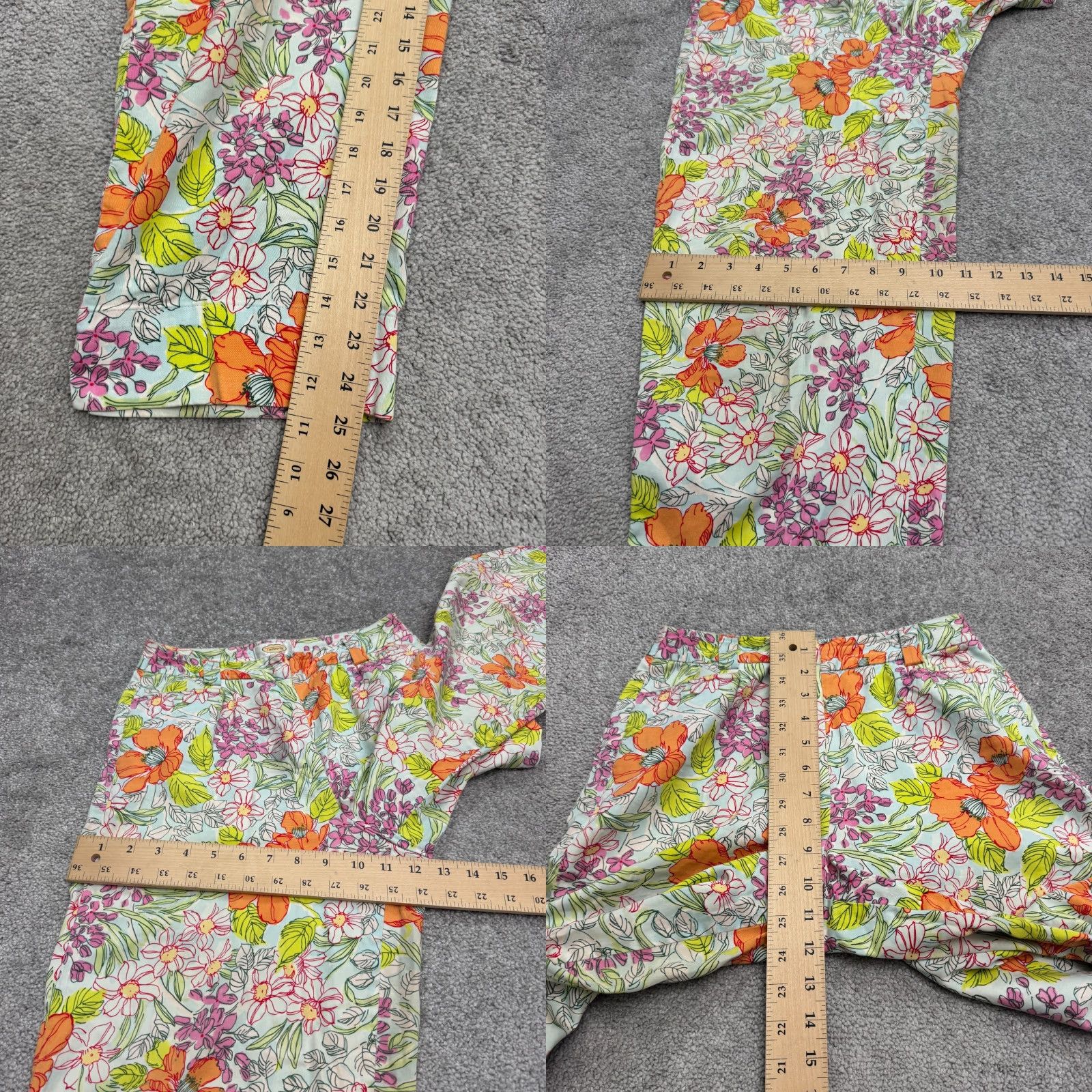 Talbots Talbots Pants Cropped Chino Multicolor Floral Stretch Cotton Blend Womens 6 Regular Inseam 25 in Straight Size 28" / US 6 / IT 42 - 9 Thumbnail