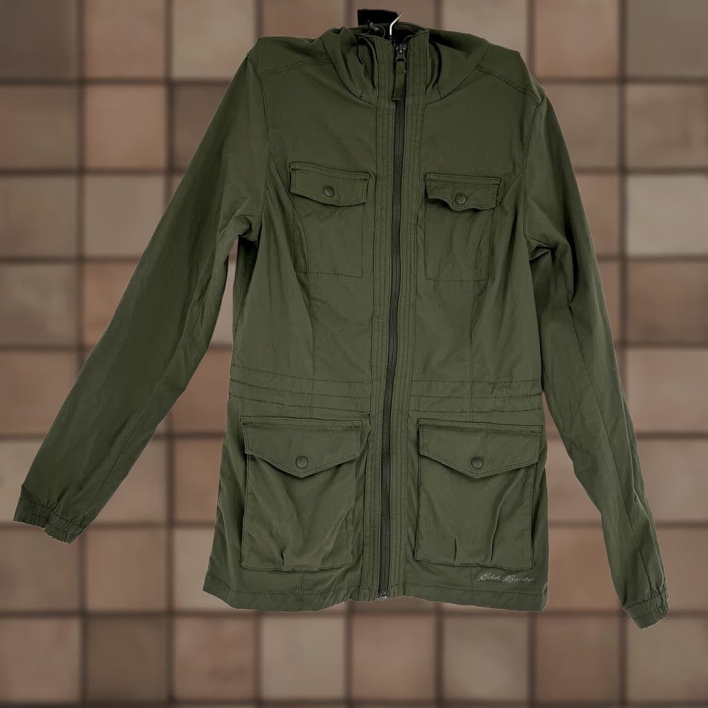 Eddie Bauer VINTAGE? No. Eddie Bauer Womens Travex Cargo Jacket Small Hooded Nylon Stretch Travel Shirt? Size S / US 4 / IT 40 - 1 Thumbnail