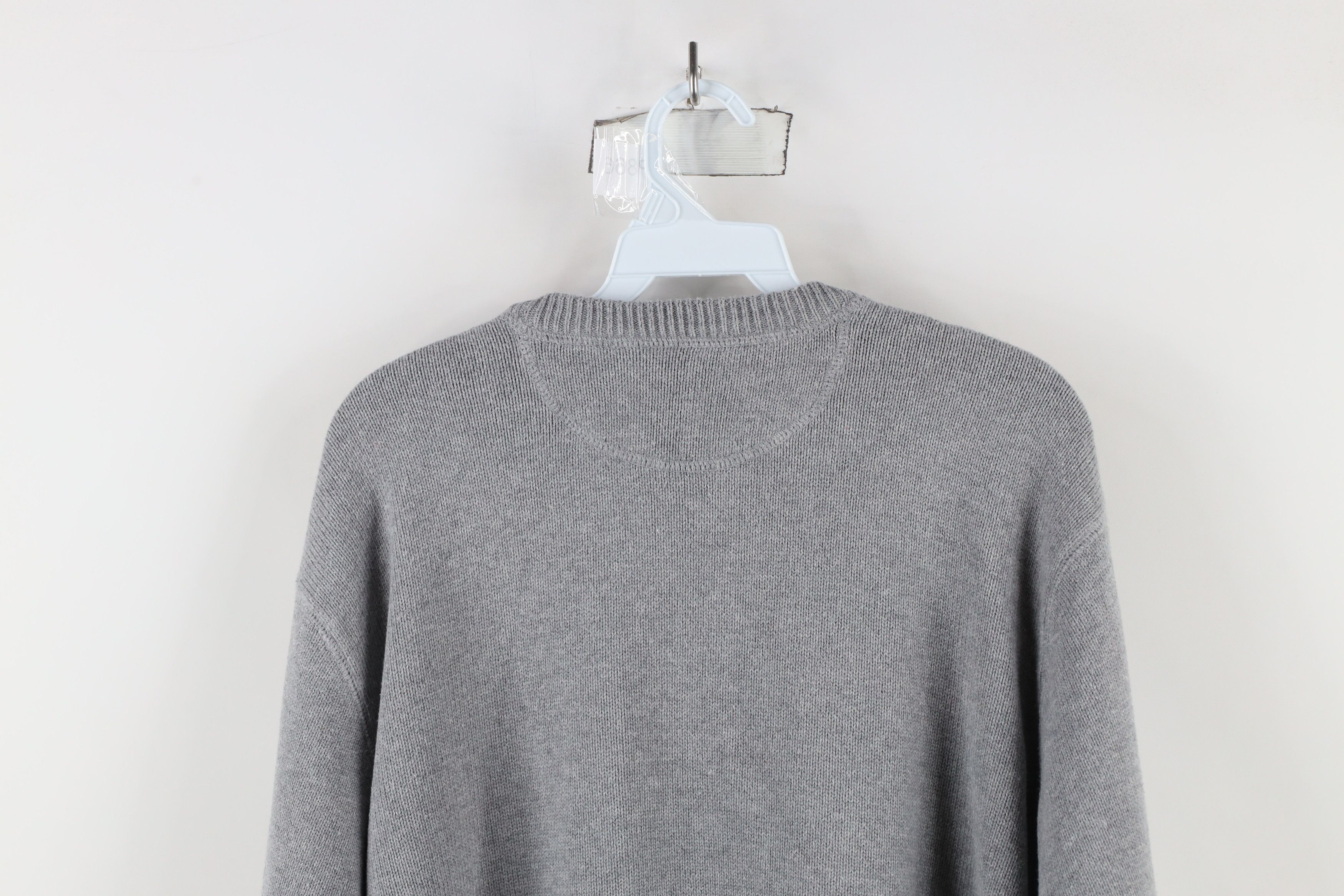 Eddie Bauer × Vintage Vintage 90s Eddie Bauer Heavyweight Cotton Knit Sweater Gray Size US L / EU 52-54 / 3 - 7 Thumbnail