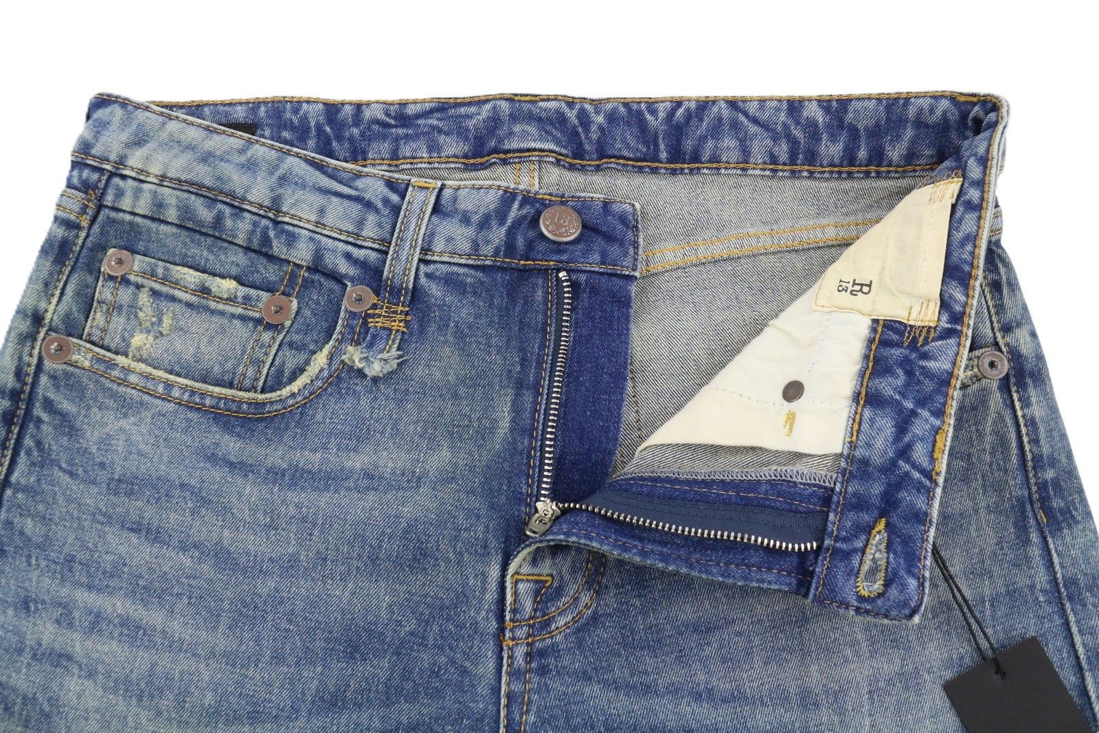 R13 BOY STRAIGHT 29 Kelly Faded Blue RRP699 87177 Size 29" - 5 Thumbnail