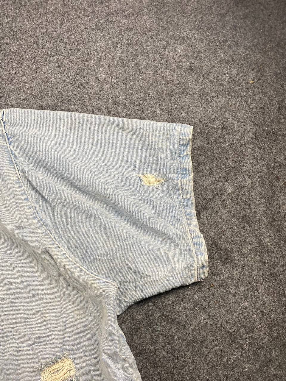 Zara zara denim sweatshirt distressed design Size US XL / EU 56 / 4 - 3 Thumbnail