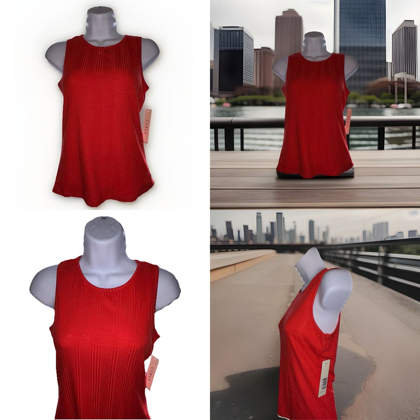 Essentials Cyrus Essentials Sleeveless Top Shirt Tank Women XS Red NWT K632322 New Tags Size XS / US 0-2 / IT 36-38 - 9 Thumbnail