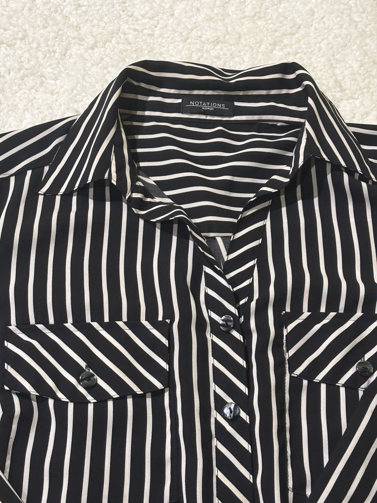 Other Women’s black & white blouse1910 Size L / US 10 / IT 46 - 2 Thumbnail