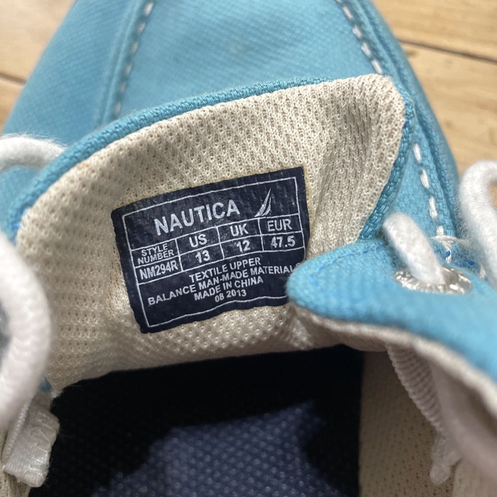 Nautica Nautica Top Sider Boat Shoes Men 13 Teal Blue Preppy Yacht Nautical Sail NM294R Size US L / EU 52-54 / 3 - 6 Thumbnail