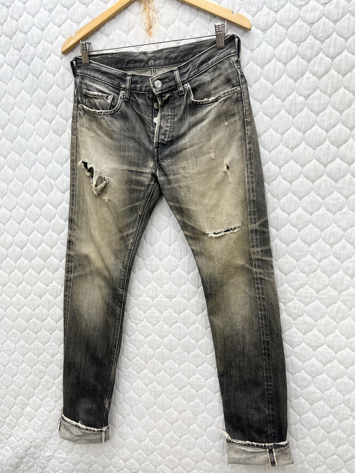 Ships Jet Blue × Vintage 🔥🔥🔥ARCHIVE SHIPS JET BLUE DISTRESSED SELVEDGE DENIM Size US 30 / EU 46 - 3 Thumbnail