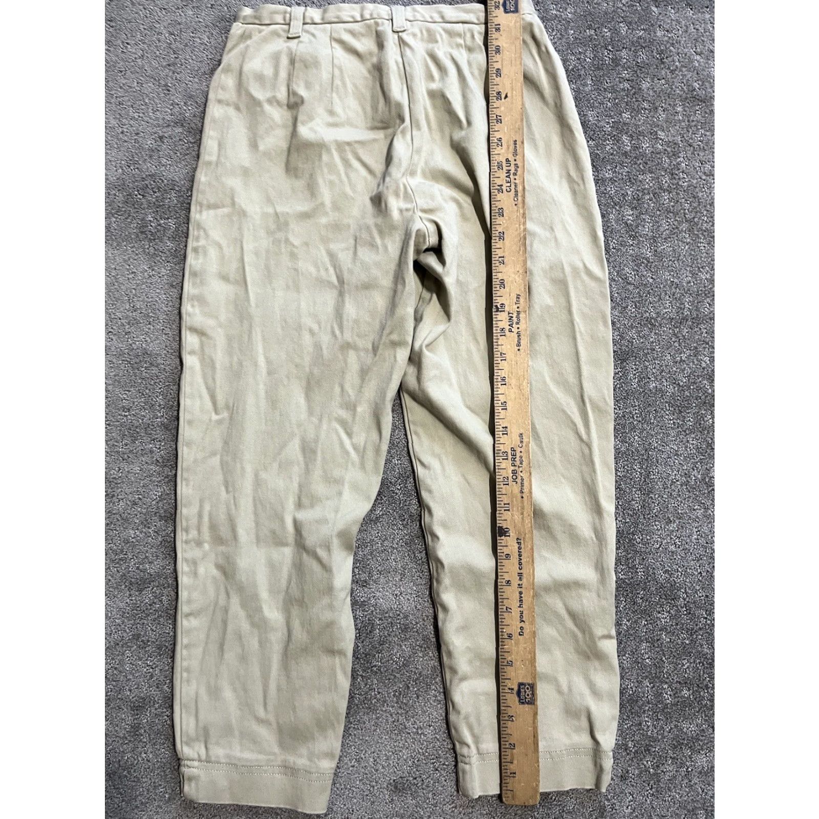 Loft VINTAGE LOFT Ann Taylor Pants 4P Petite Beige Twill 98% Cotton 2% Spandex Capri Straight Belt Loops Ankle Slits Women Size 27" / US 4 / IT 40 - 8 Thumbnail