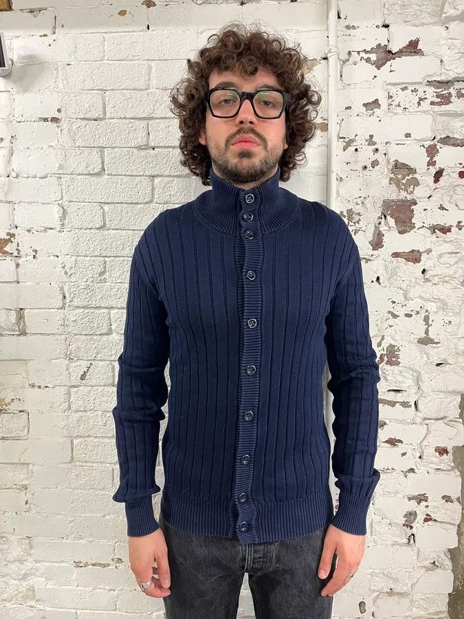Dolce & Gabbana AW2006 Dolce & Gabbana Navy Buttoned Wool Sweater Size US M / EU 48-50 / 2 - 2 Thumbnail