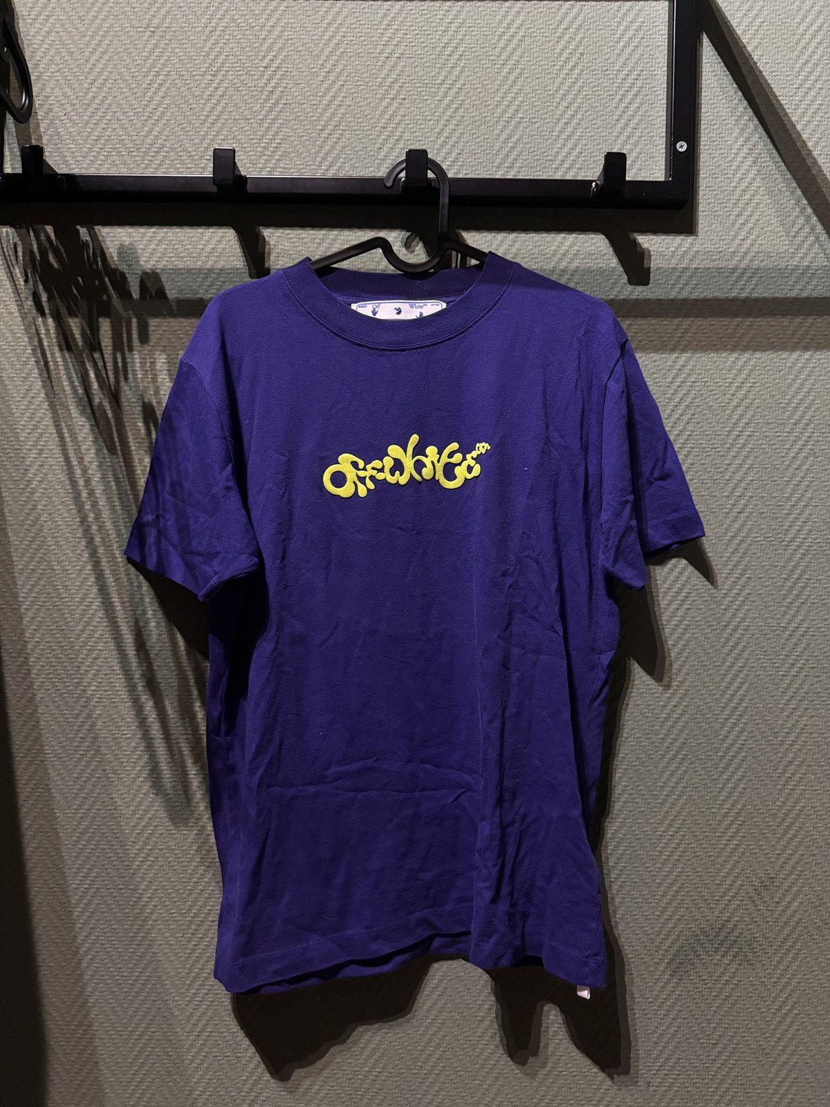 Purple and yellow off white T shirt
