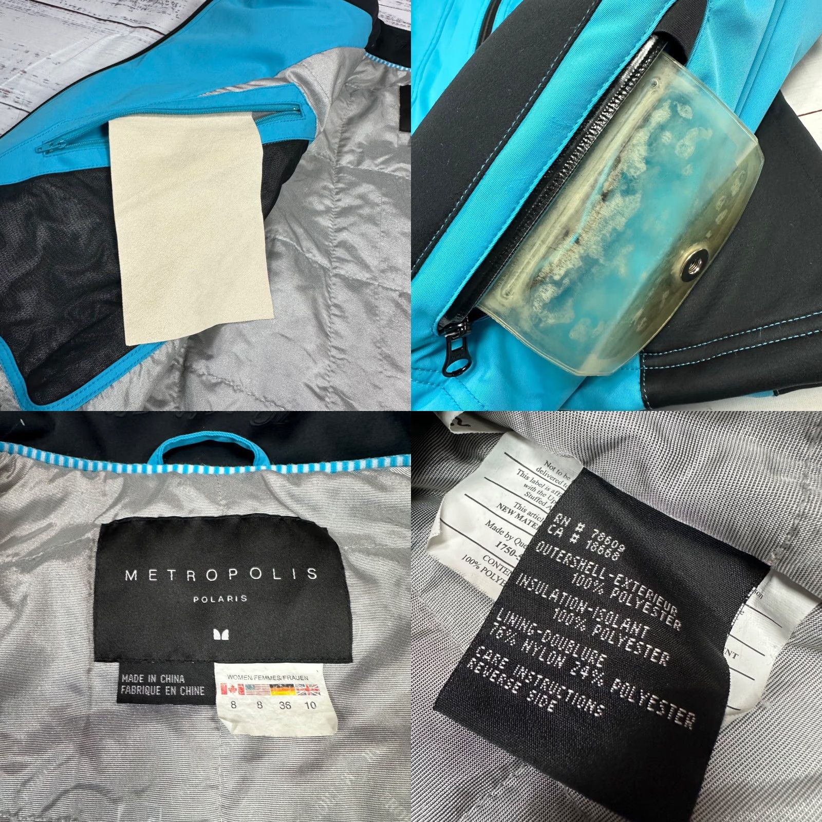 Vintage Metropolis Polaris Womens Jacket Size 8 Light Blue Front Zip Mock Neck Insulated Size M / US 6-8 / IT 42-44 - 8 Thumbnail