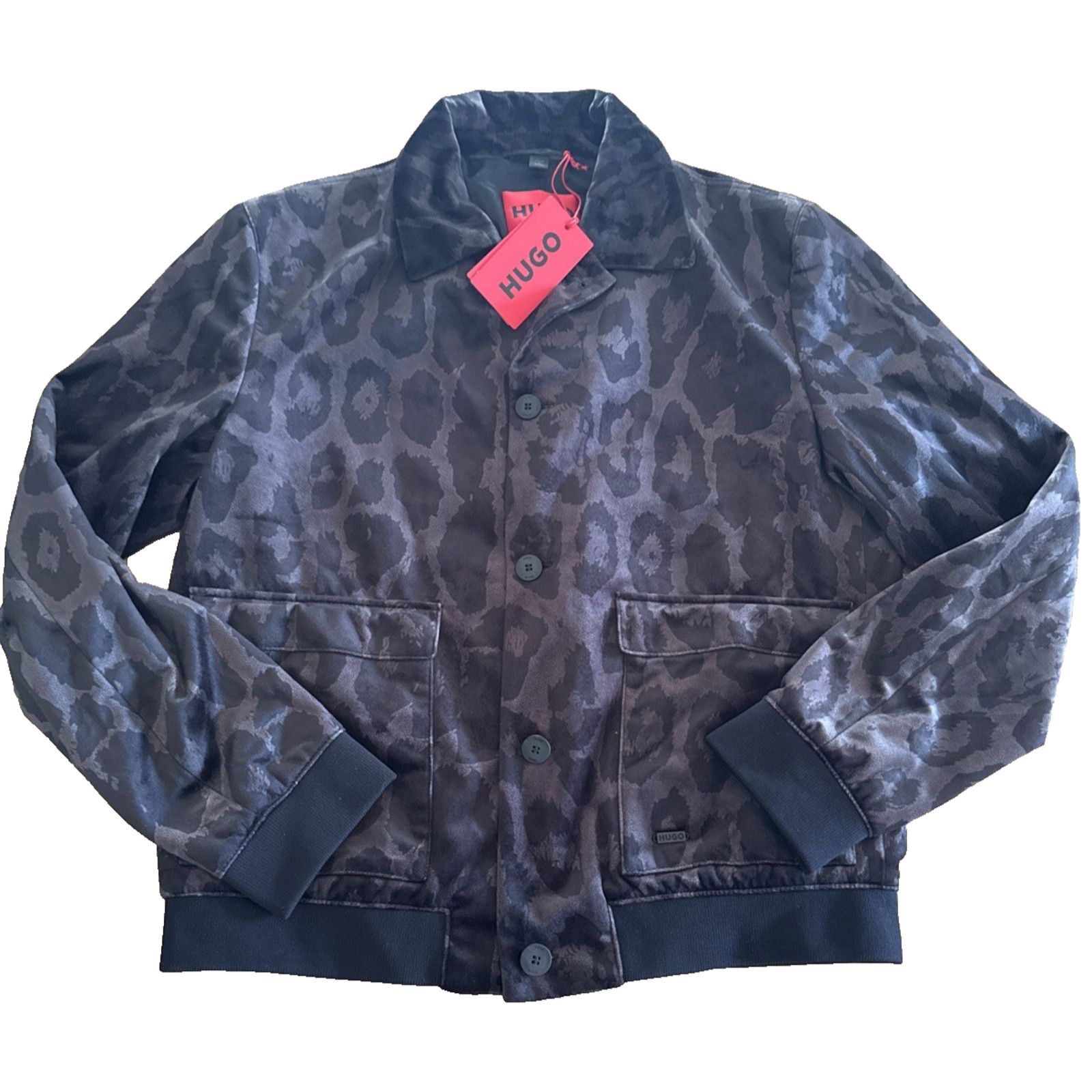 Hugo Boss Hugo Boss Leopard Print Bomber Jacket 38R Black Print Slim Size US M / EU 48-50 / 2 - 12 Thumbnail