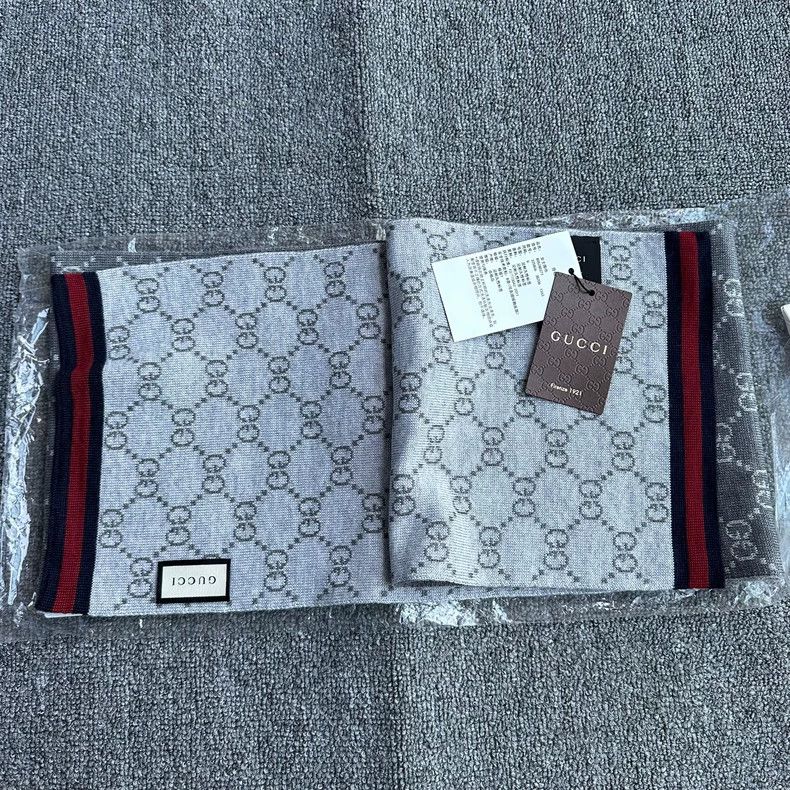 Gucci Gucci Double G full print logo pure wool scarf 2501-Nextarr Size ONE SIZE - 3 Thumbnail
