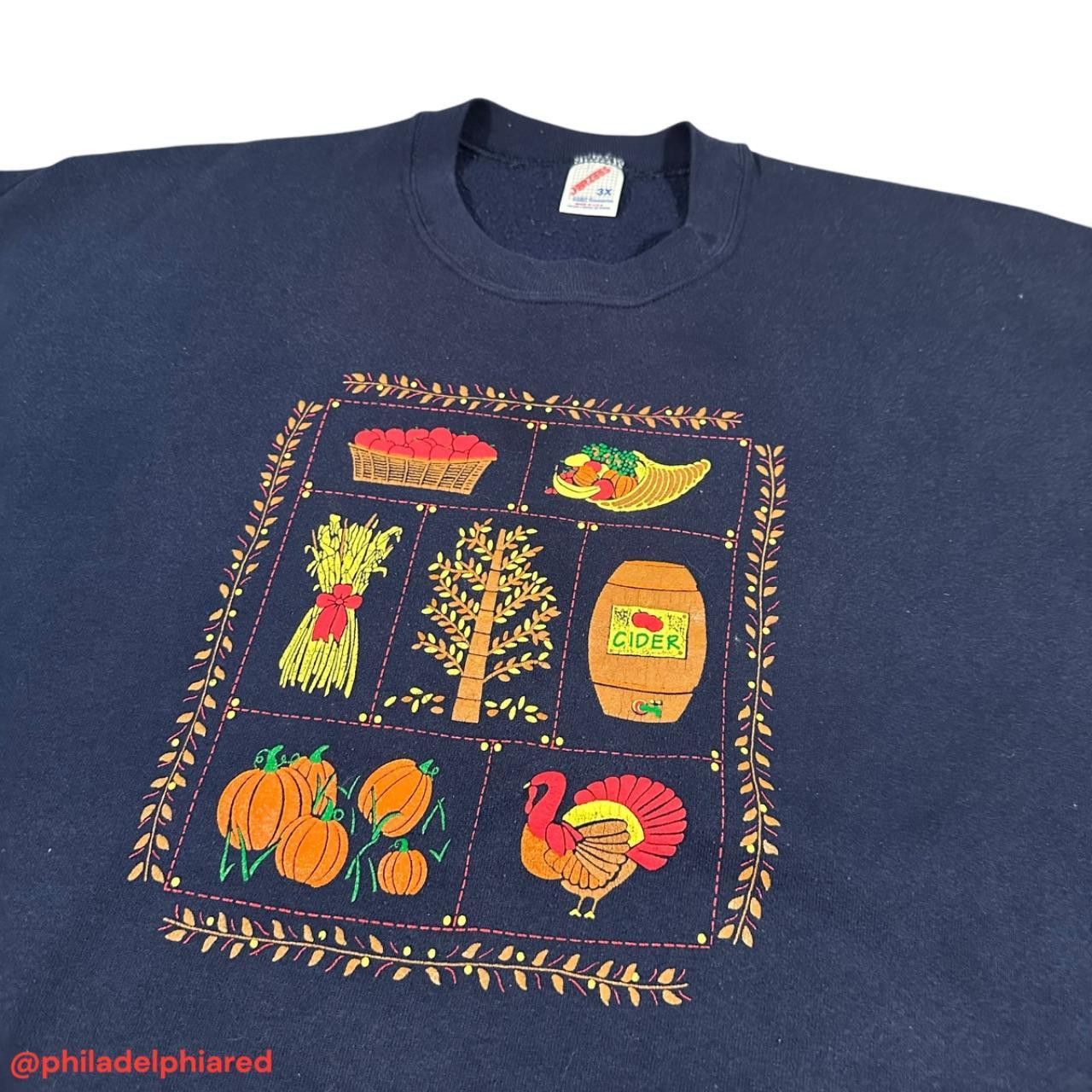 Jerzees Vintage 1990s Autum Fall Themed crewneck sweatshirt XXXL Size 3XL / US 20-22 - 2 Thumbnail