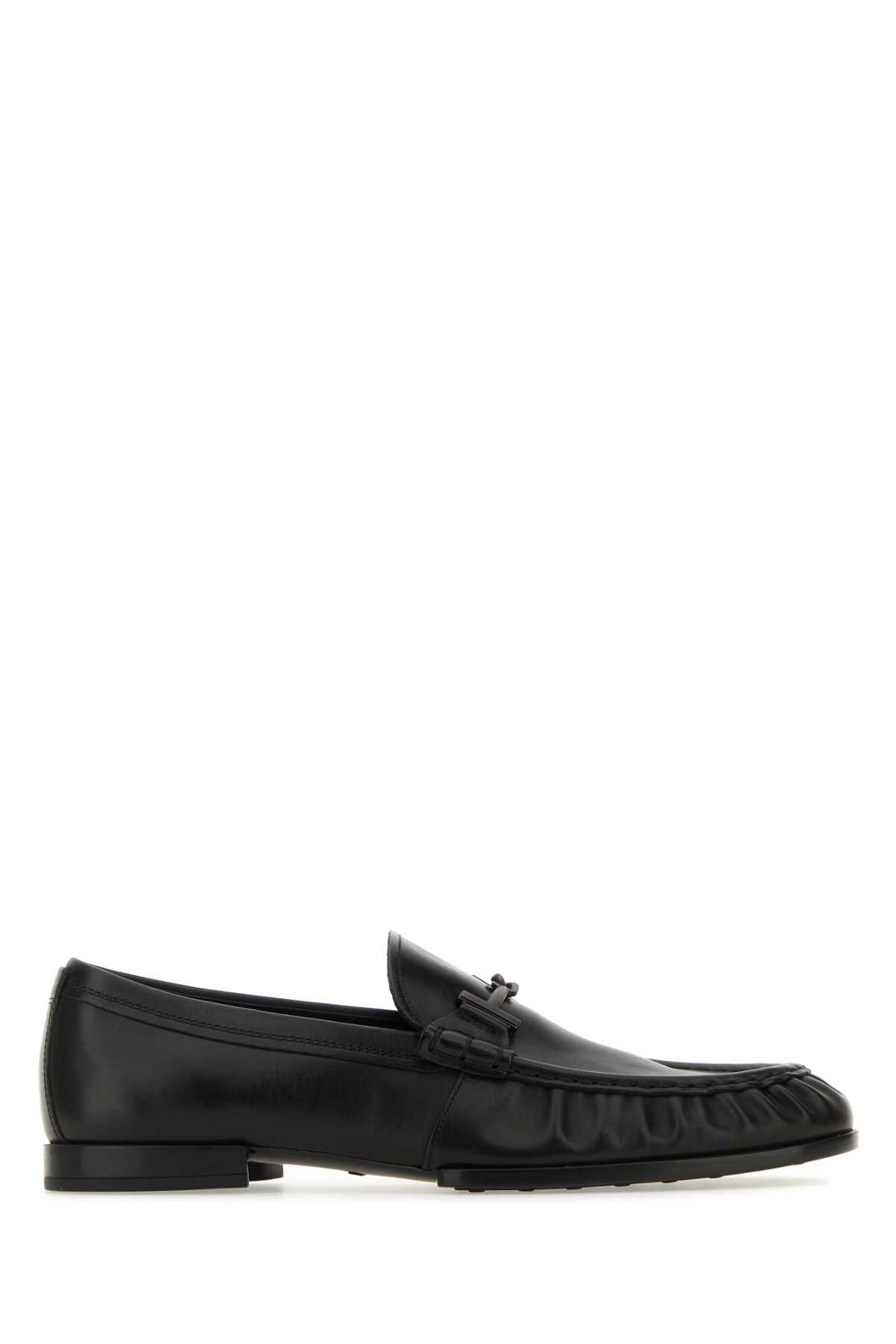 image of Tods Black Leather Loafers, Men's (Size 12)