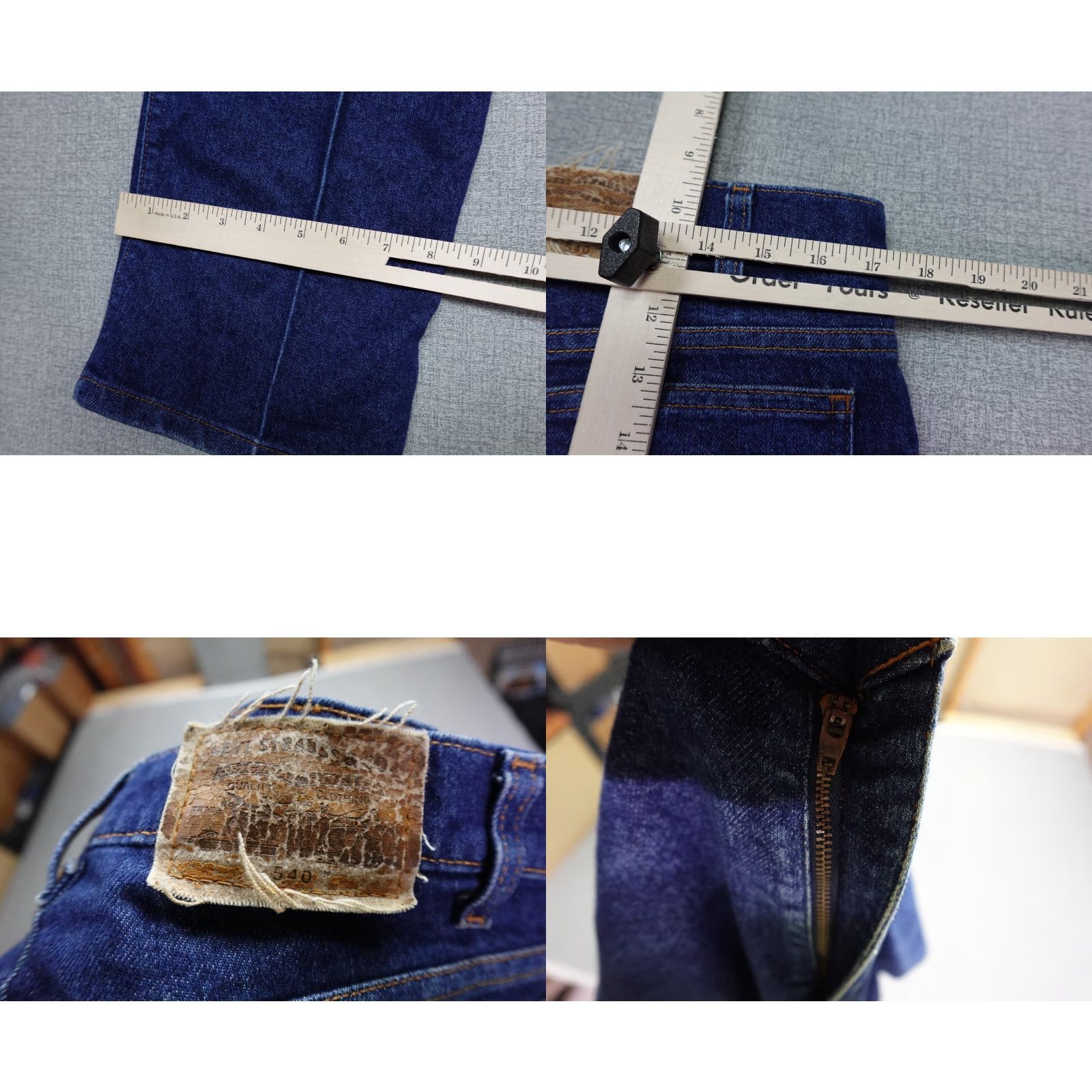 Levi's Levi's 540 Jeans Men 34x30 Blue Relaxed Dark Wash Straight Fit Denim Cotton Blend Jeans Size US 34 / EU 50 - 8 Thumbnail