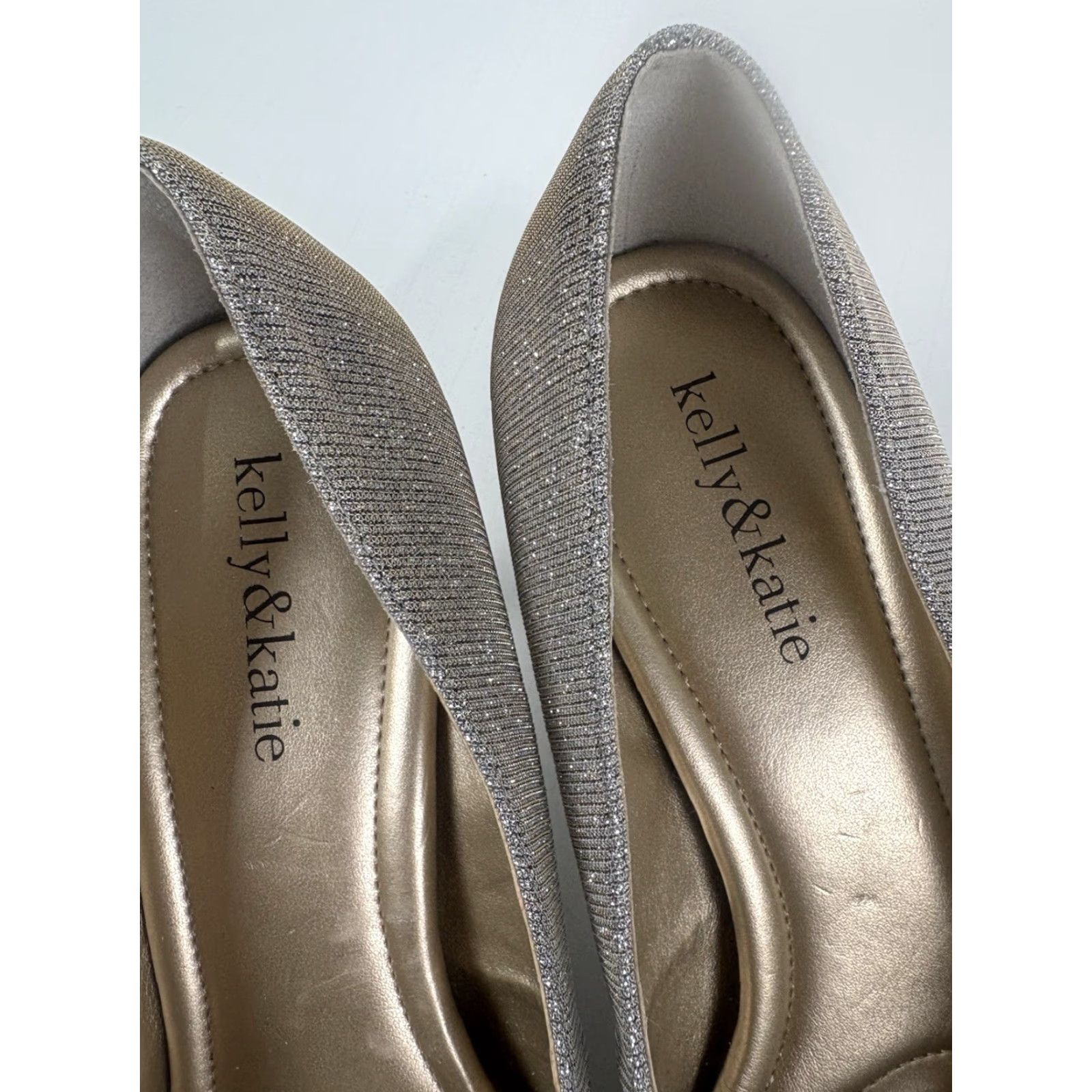 Vintage VINTAGE Kelly & Katie Women's Open Toe Heels Size 9.5 Silver Gold Stiletto Dress Shoe Size US 9.5 / IT 39.5 - 7 Thumbnail