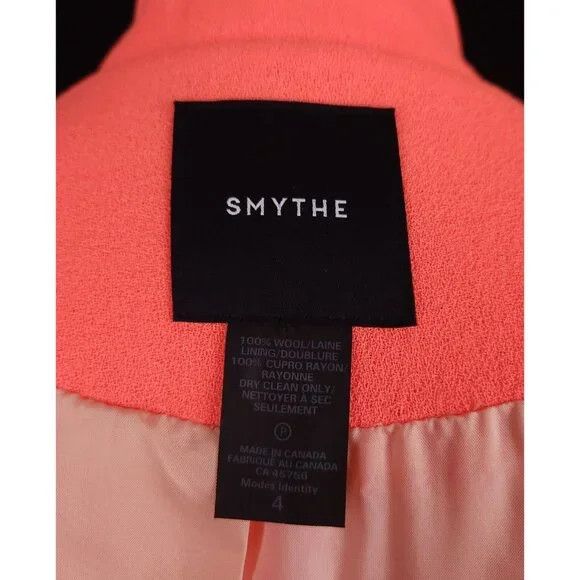 SMYTHE Smythe Tailored Blazer Size 4 Womens Neon Tangerine Jacket Size S / US 4 / IT 40 - 13 Thumbnail