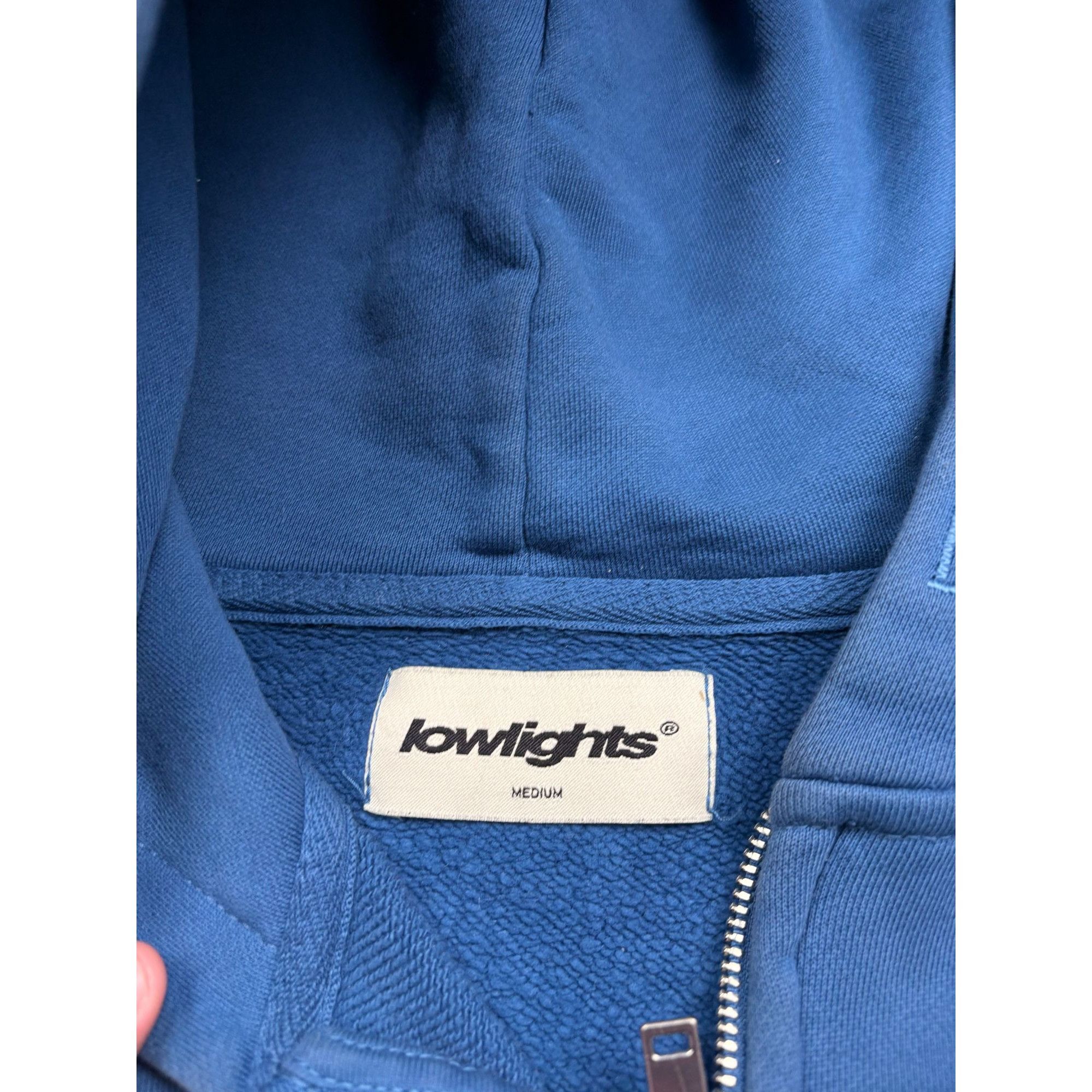 Vintage Low-Lights Studios Blue Zip-Up Hoodie With Embroidered Logo Size US M / EU 48-50 / 2 - 6 Thumbnail
