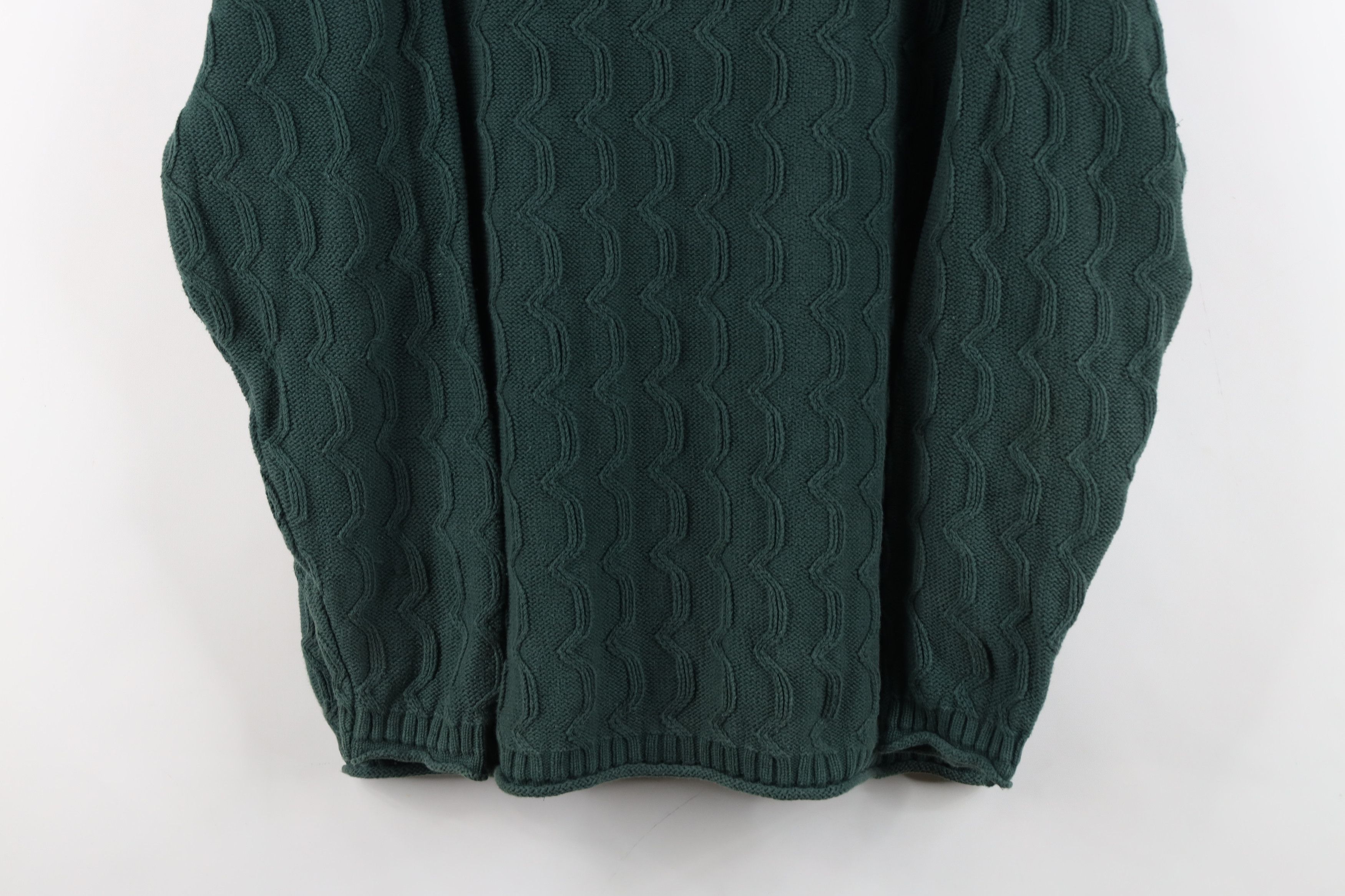 Esprit Vintage 90s Esprit Babydoll Marled Knit Sweater Green Cotton Size L / US 10 / IT 46 - 3 Thumbnail