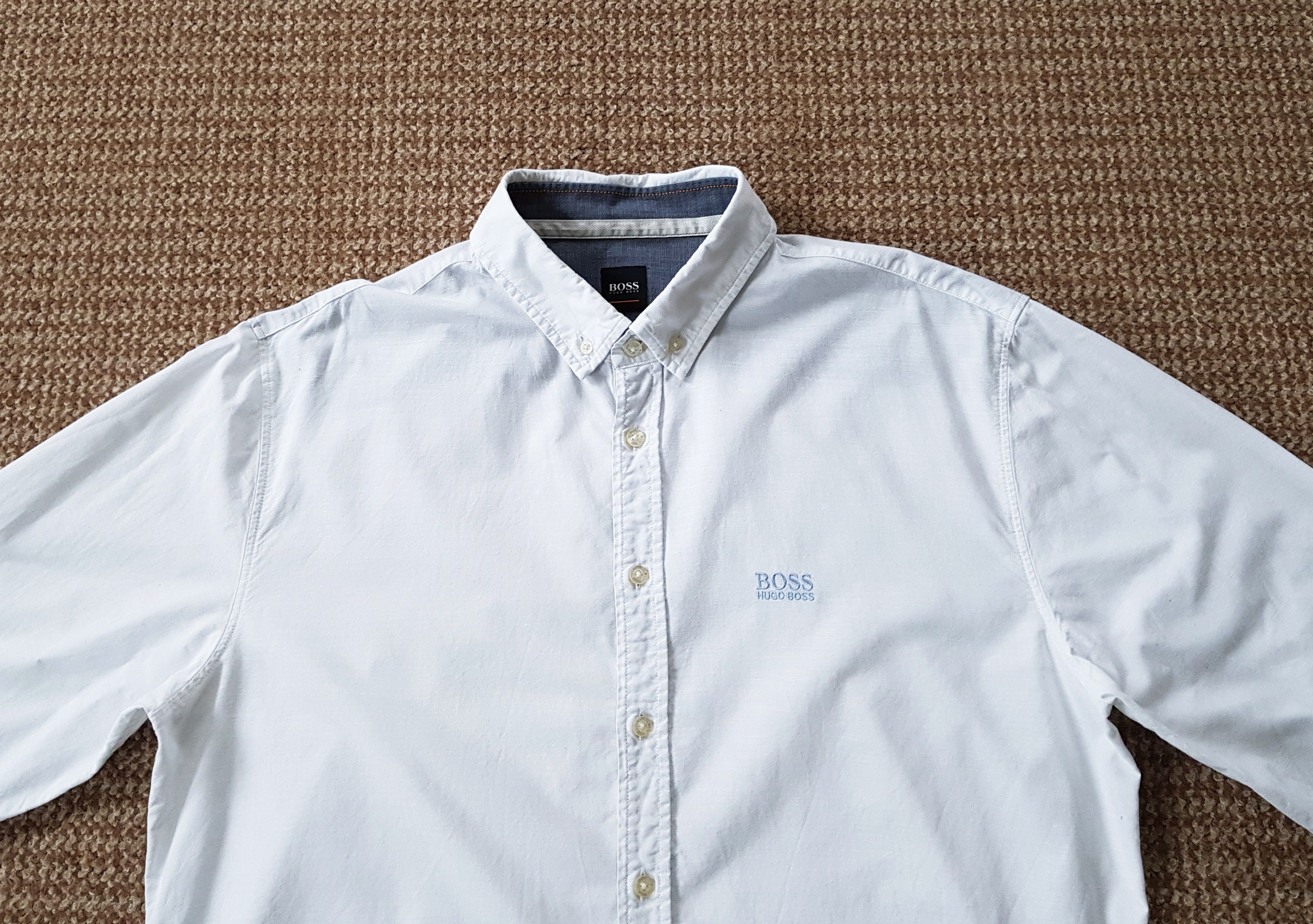 Hugo Boss Hugo Boss Button Down Cotton Long Sleeve White Shirt sz XXL Size US XXL / EU 58 / 5 - 2 Thumbnail