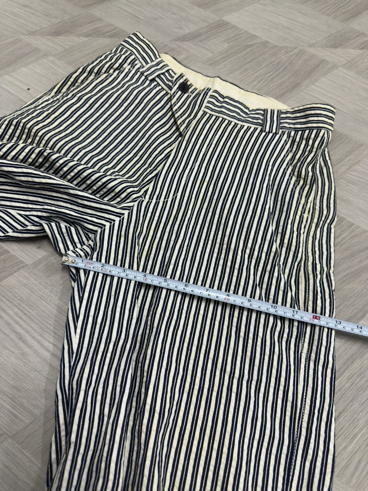 Giorgio Armani Vtg Emporio Armani Vertical Stripe Adjustable String Pant Size US 29 - 11 Thumbnail