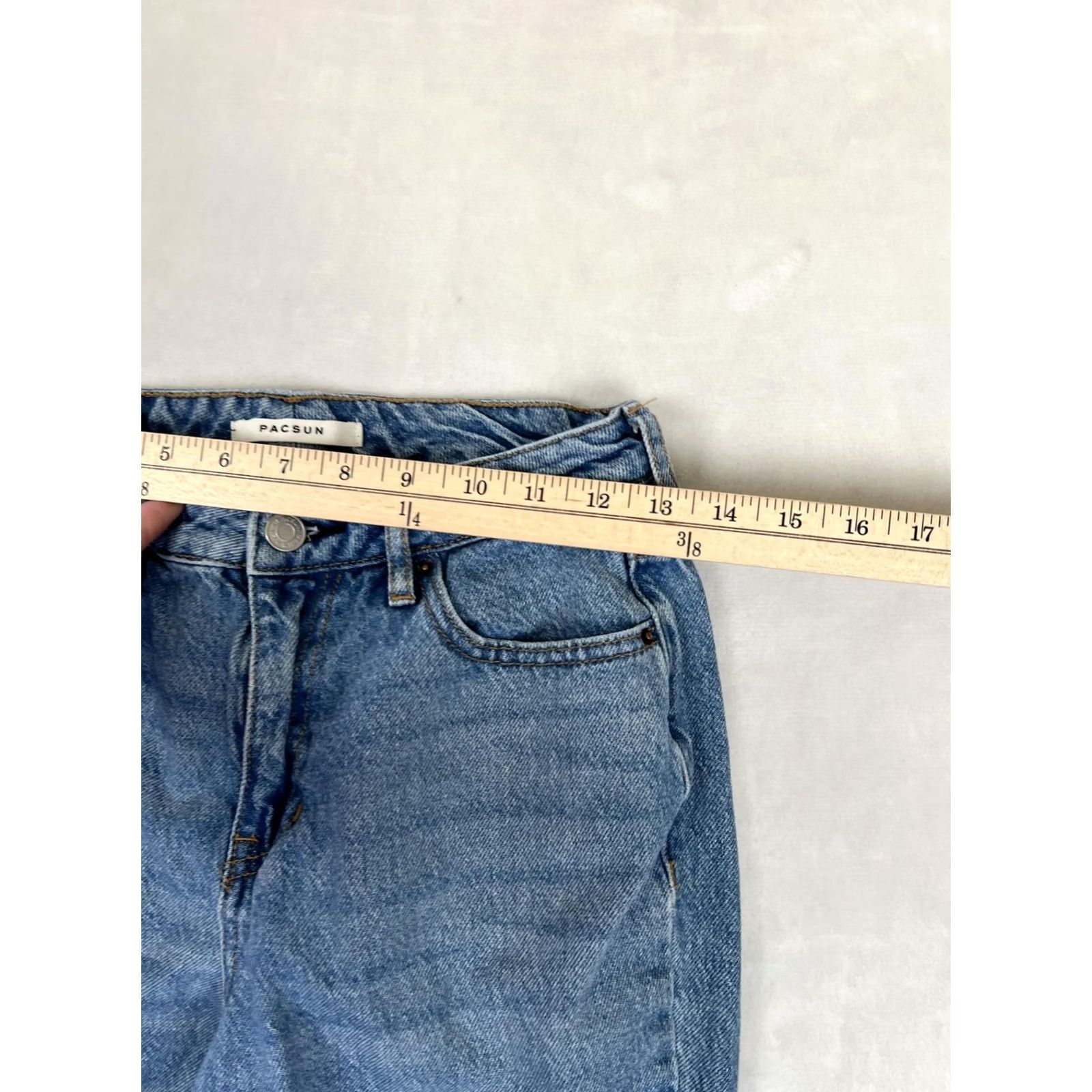 Pacsun PacSun Womens 25 Blue Medium Wash High Rise Relaxed Straight Denim Jeans Size 42" / US 20 - 3 Thumbnail