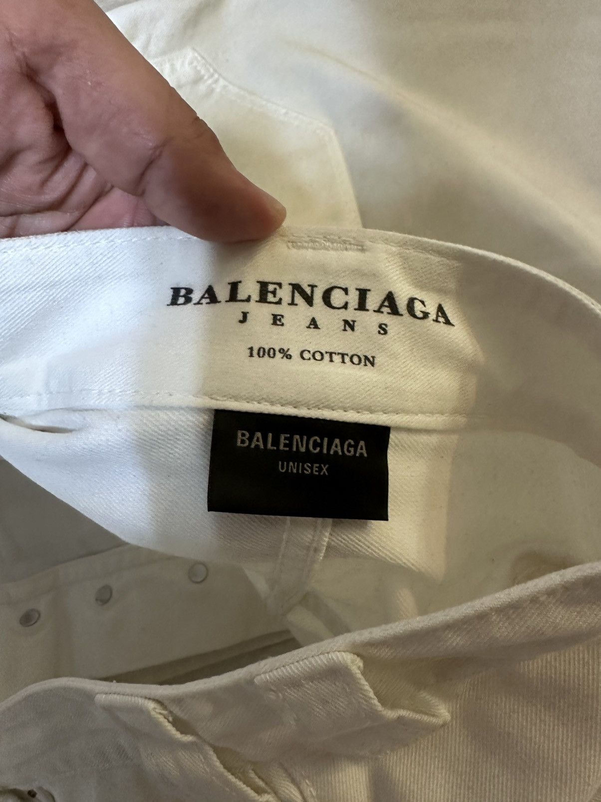 Balenciaga Balenciaga White Wide-Leg Denim Jeans / Baggy Fit Size US 32 / EU 48 - 4 Thumbnail