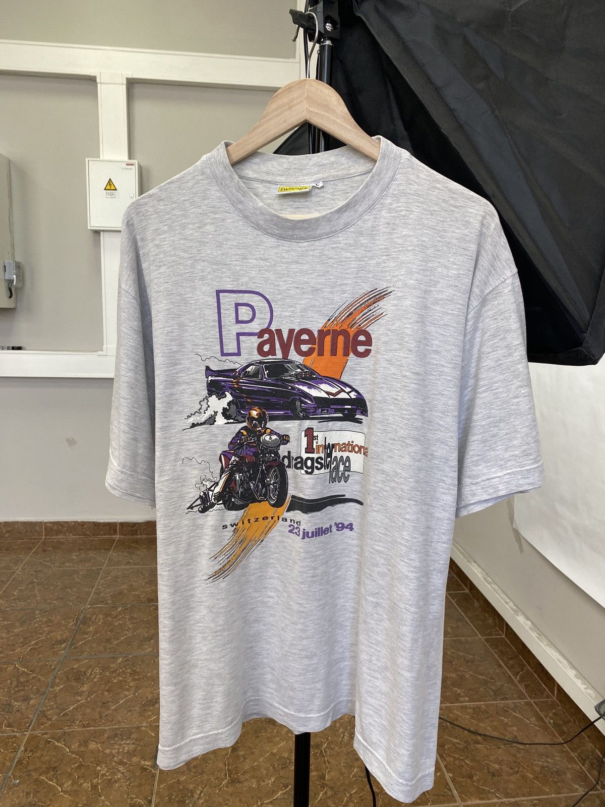 NASCAR 🇨🇭 Vintage 1994 NASCAR Switzerland Payerne T-Shirt Y2K Rare Size US L / EU 52-54 / 3 - 1 Thumbnail