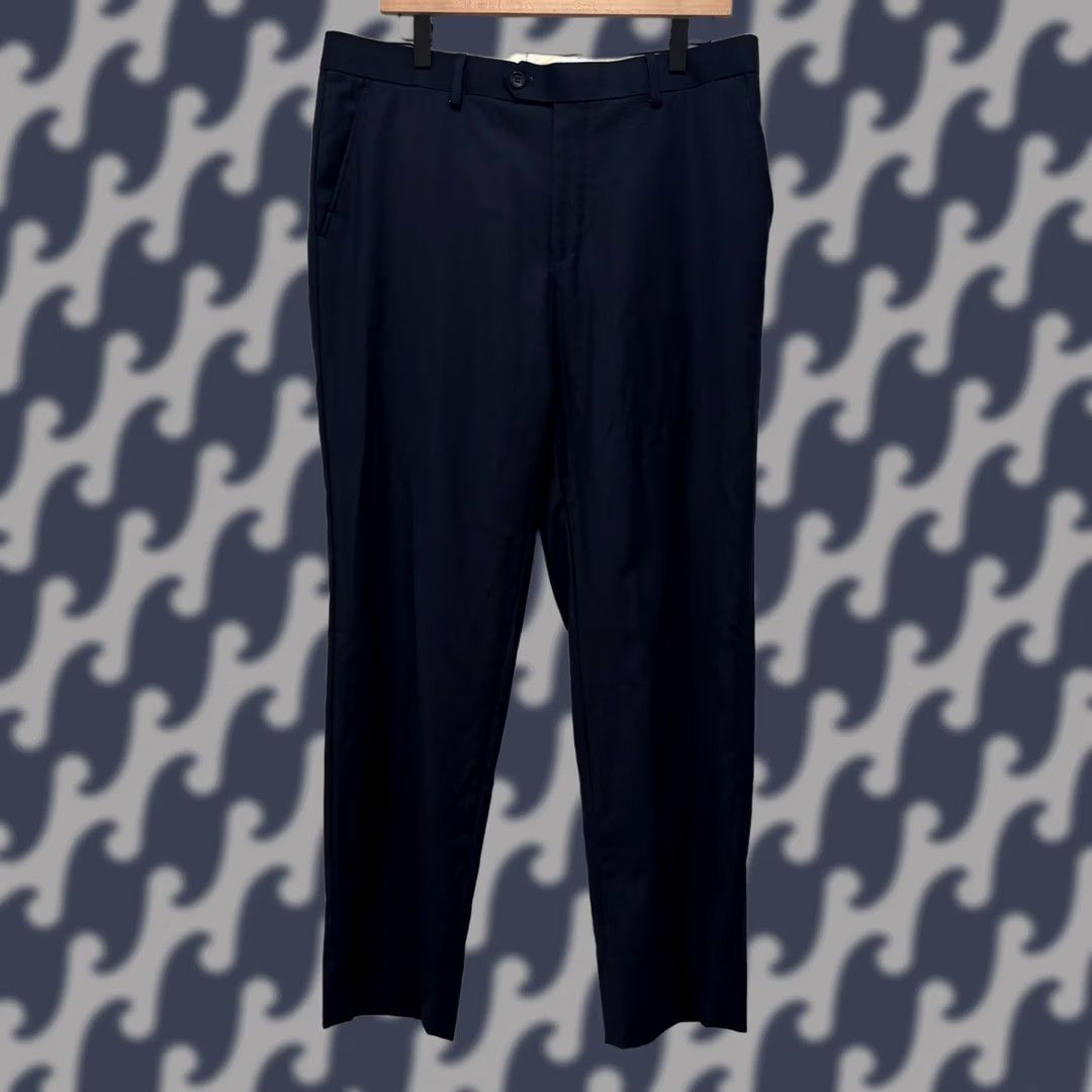 Santoni Mantoni Mens Navy Blue 100% Virgin Wool Flat Front Dress Pants Size 34 M40901 Size US 34 / EU 50 - 1 Thumbnail