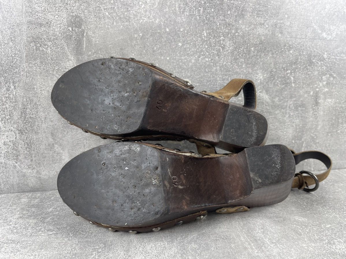 Miu Miu Miu Miu Archive Shearling Wooden Platform Clogs Sandals Size US 9 / IT 39 - 11 Thumbnail