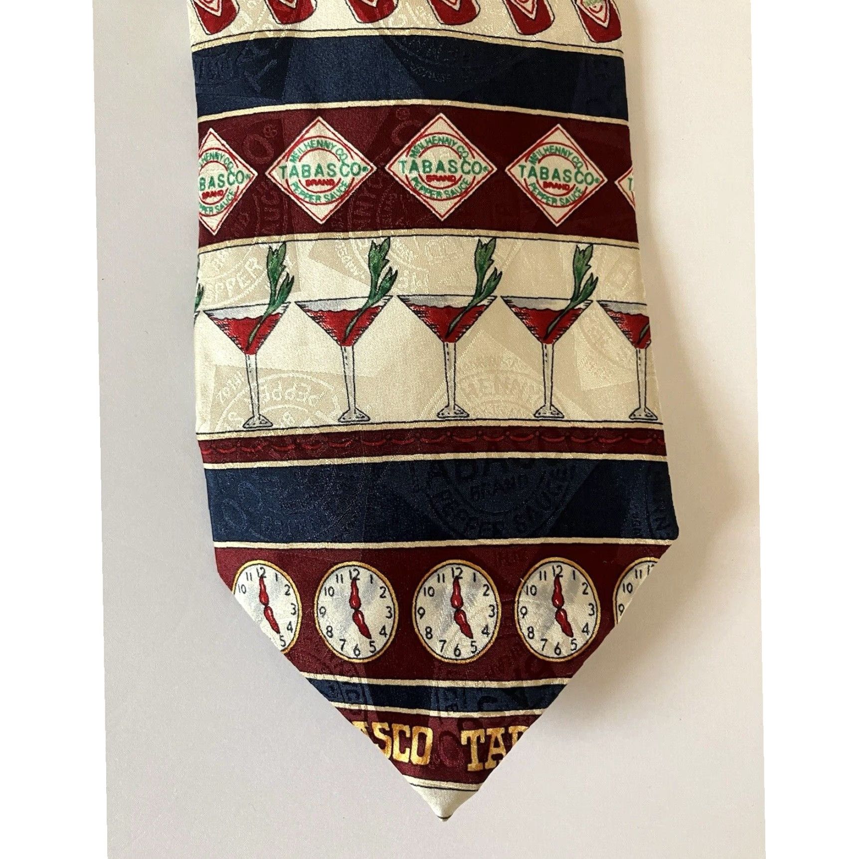 Vintage Authentic Tabasco Official Licensed Mens 100 Percent Silk Ties ...