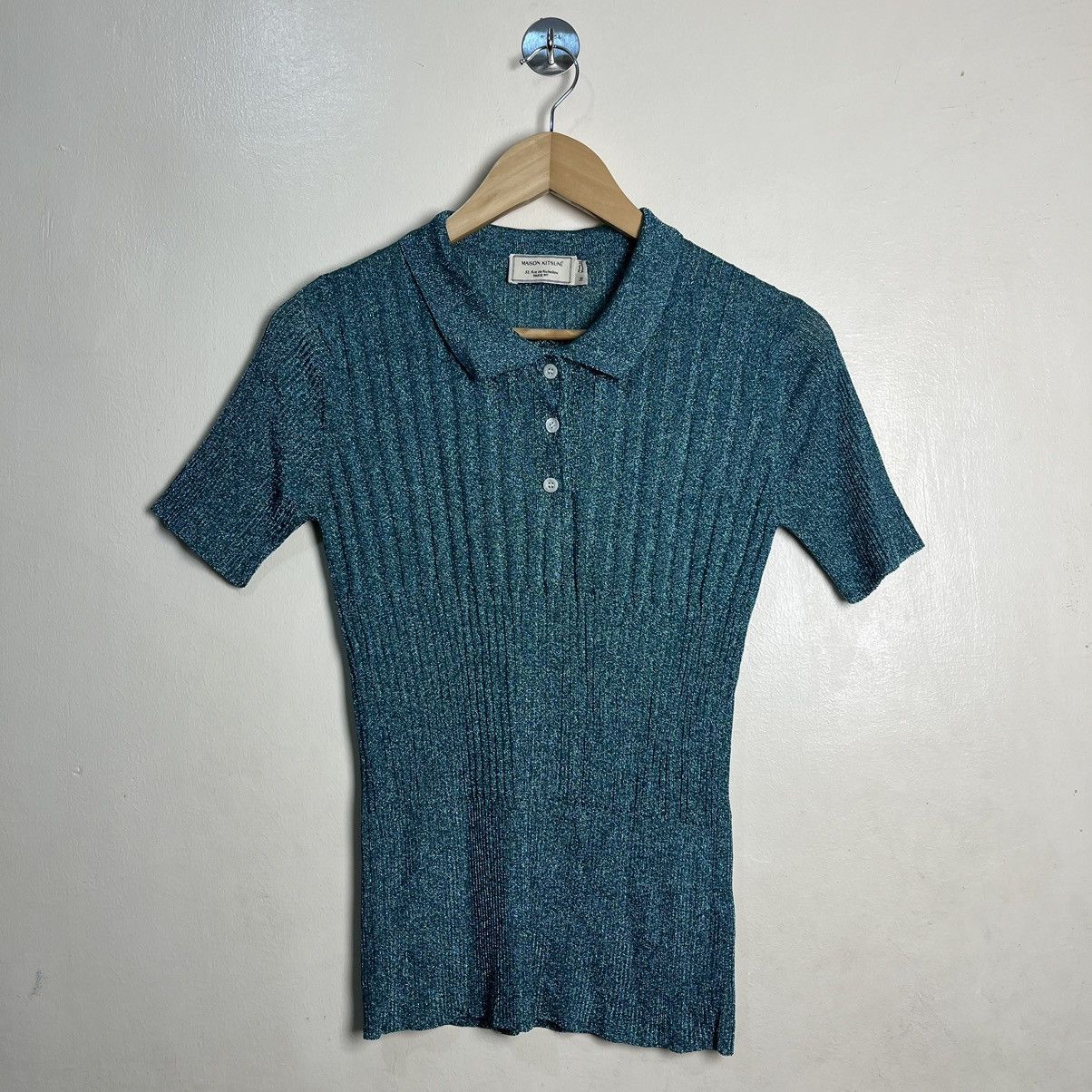 Maison Kitsune Maison Kitsune Short Sleeve Lame Knit Tops Size M / US 6-8 / IT 42-44 - 1 Thumbnail
