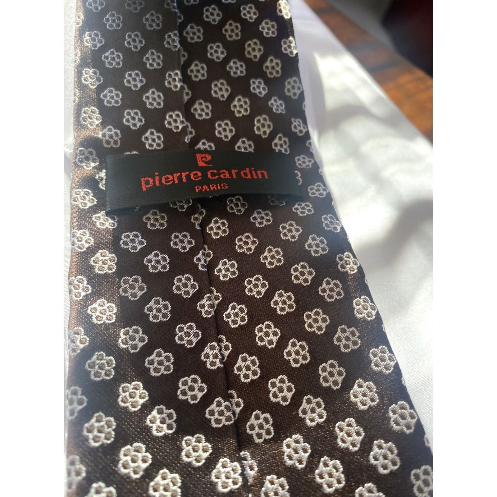 Pierre Cardin VINTAGE Pierre Cardin Tie New York Paris For GIMBELS Brown White Made in U.S.A Tie Neck Size ONE SIZE - 2 Thumbnail