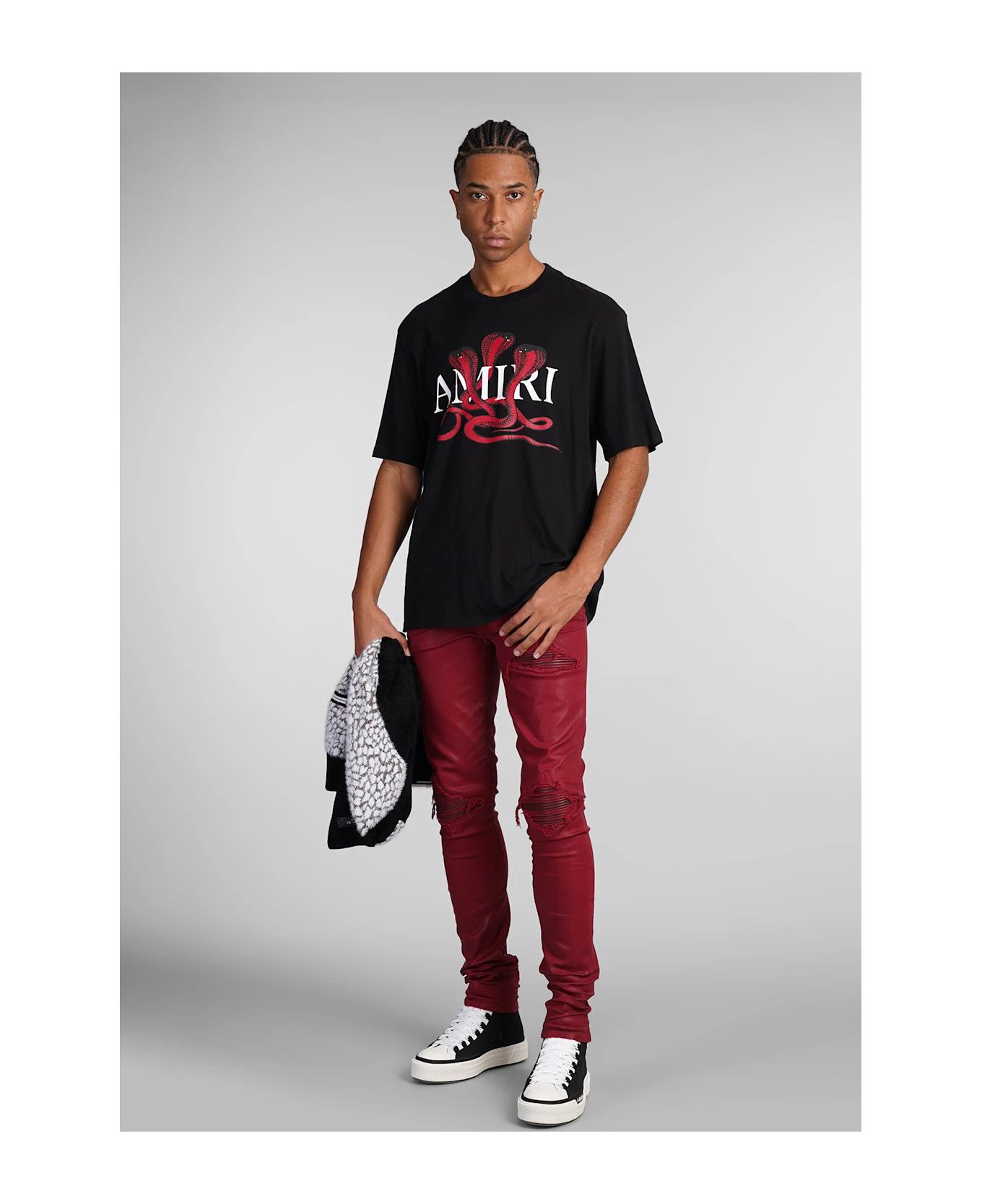 Amiri oc11z1125 Wax MX1 Jeans in Burgundy Size US 34 / EU 50 - 2 Thumbnail