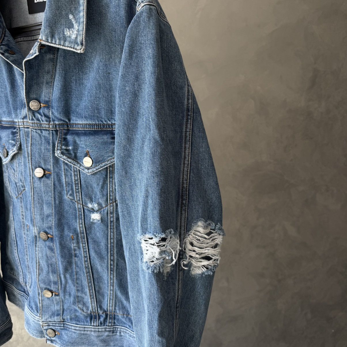 Diesel Rare Diesel D-Robyn Distressed Elbows Denim Jacket M Size US M / EU 48-50 / 2 - 8 Thumbnail