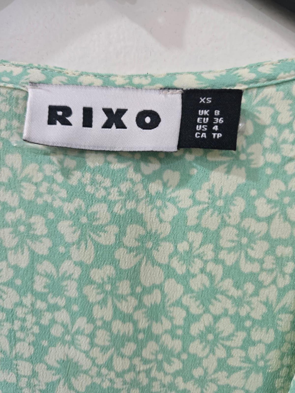 Other Rixo Green With White Dots High Waisted Dress Size XS / US 0-2 / IT 36-38 - 7 Thumbnail