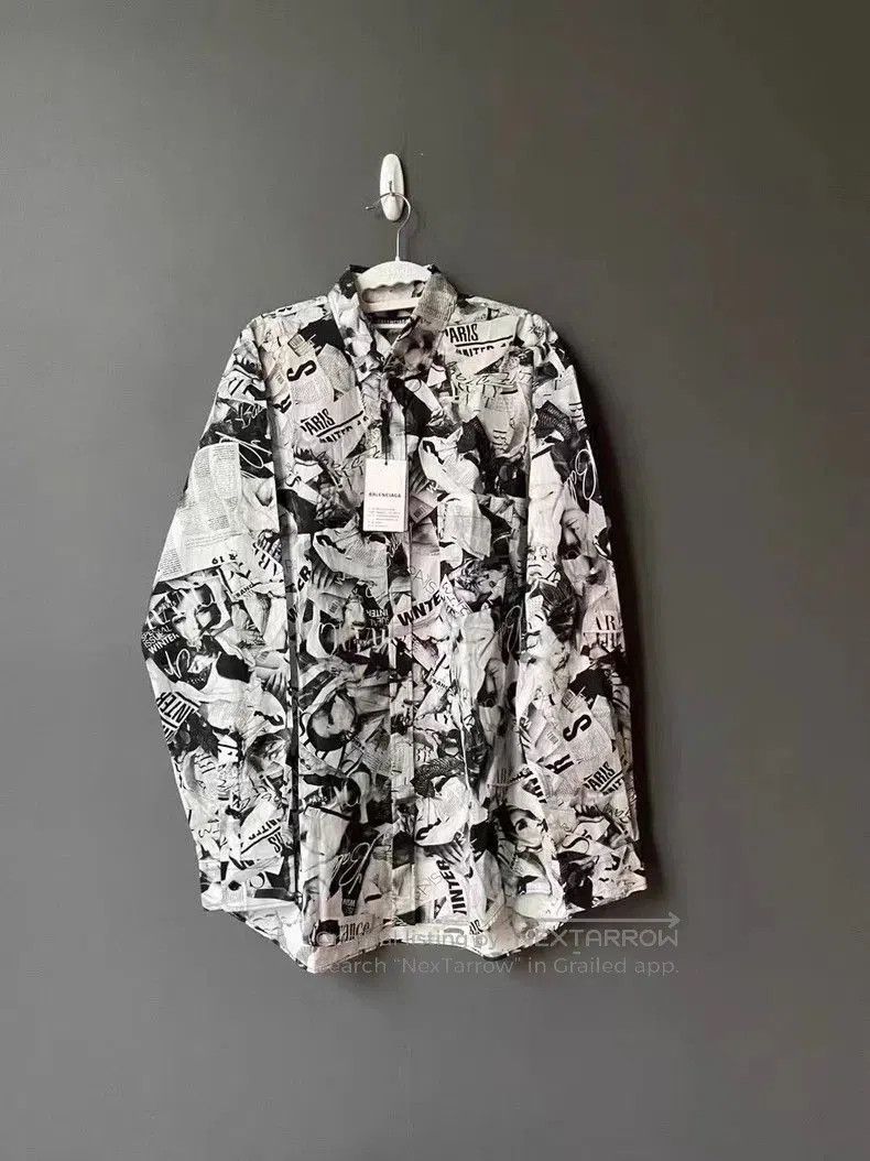 Balenciaga Balenciaga Magazine Print Shirt. Size US S / EU 44-46 / 1 - 5 Thumbnail
