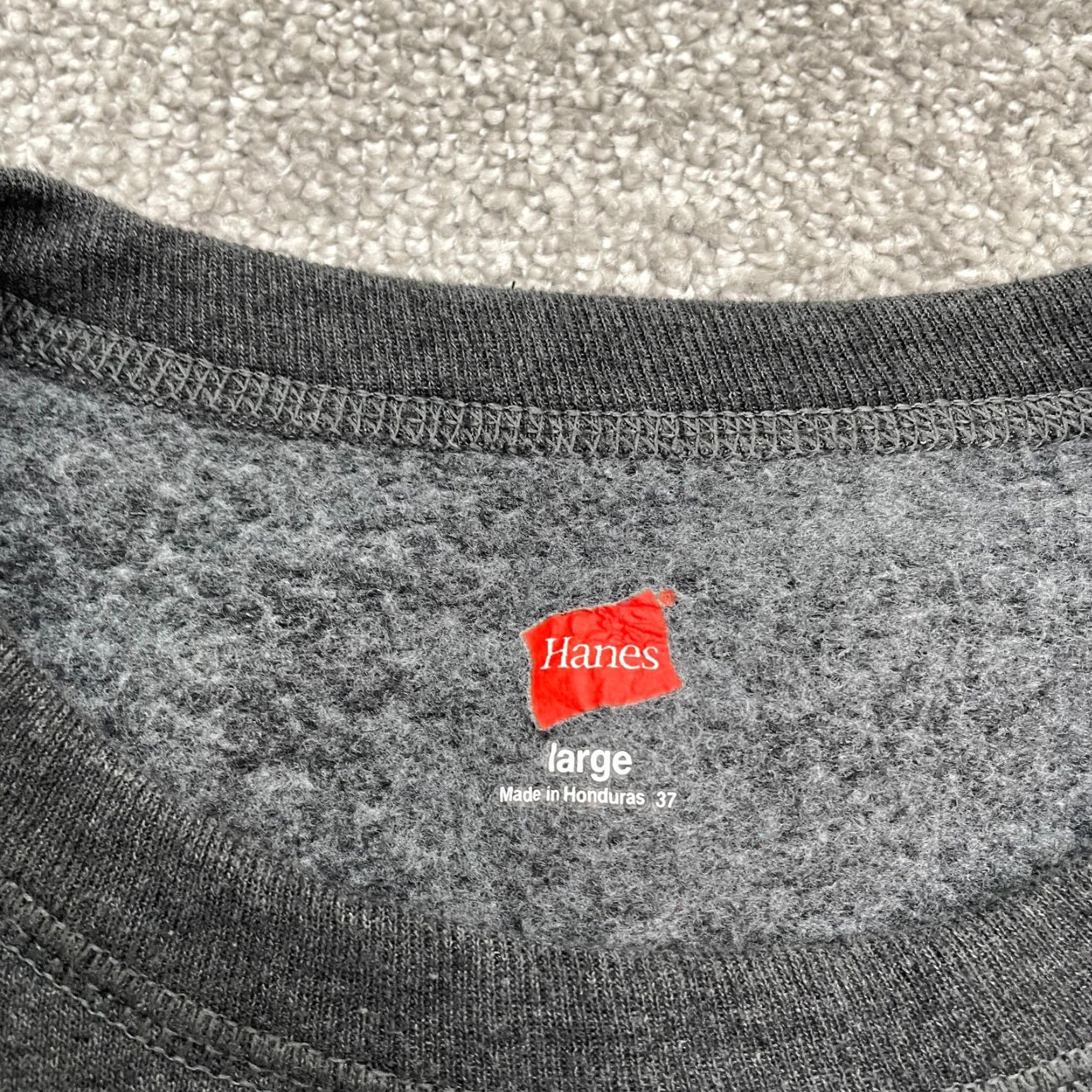 Hanes Hanes Pullover Sweatshirt Mens Large Gray Cotton Polyester Crew Neck Fleece Casual Outdoor Size US L / EU 52-54 / 3 - 4 Thumbnail