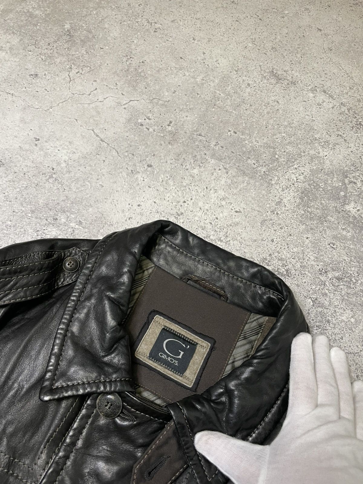 Gimo's Gimo’s Leather black Coat Jacket Rivets And Buttons Size XL Size US XL / EU 56 / 4 - 3 Thumbnail