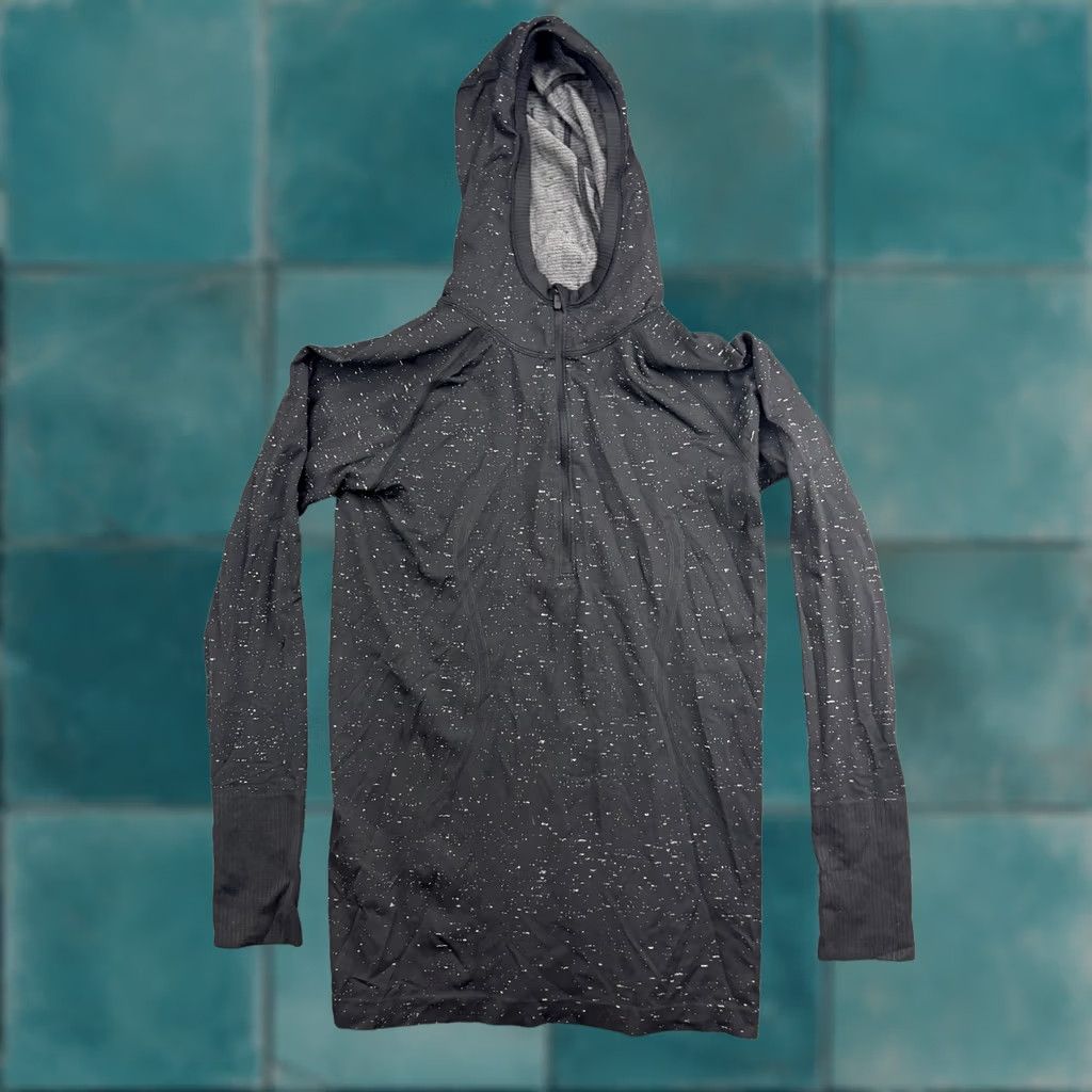 Lululemon Lululemon Hoodie Womens 10 Black 1/4 Zip Spotted Lightweight Raglan Sweatshirt Activewear Casual Size L / US 10 / IT 46 - 1 Thumbnail