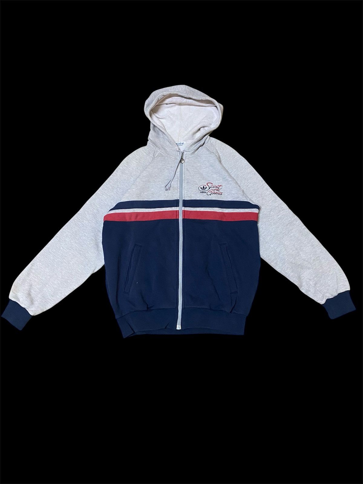 Adidas Vtg 80s Adidas Trefoil Spirit Of The Games Hoodie Sweater Size US M / EU 48-50 / 2 - 1 Thumbnail