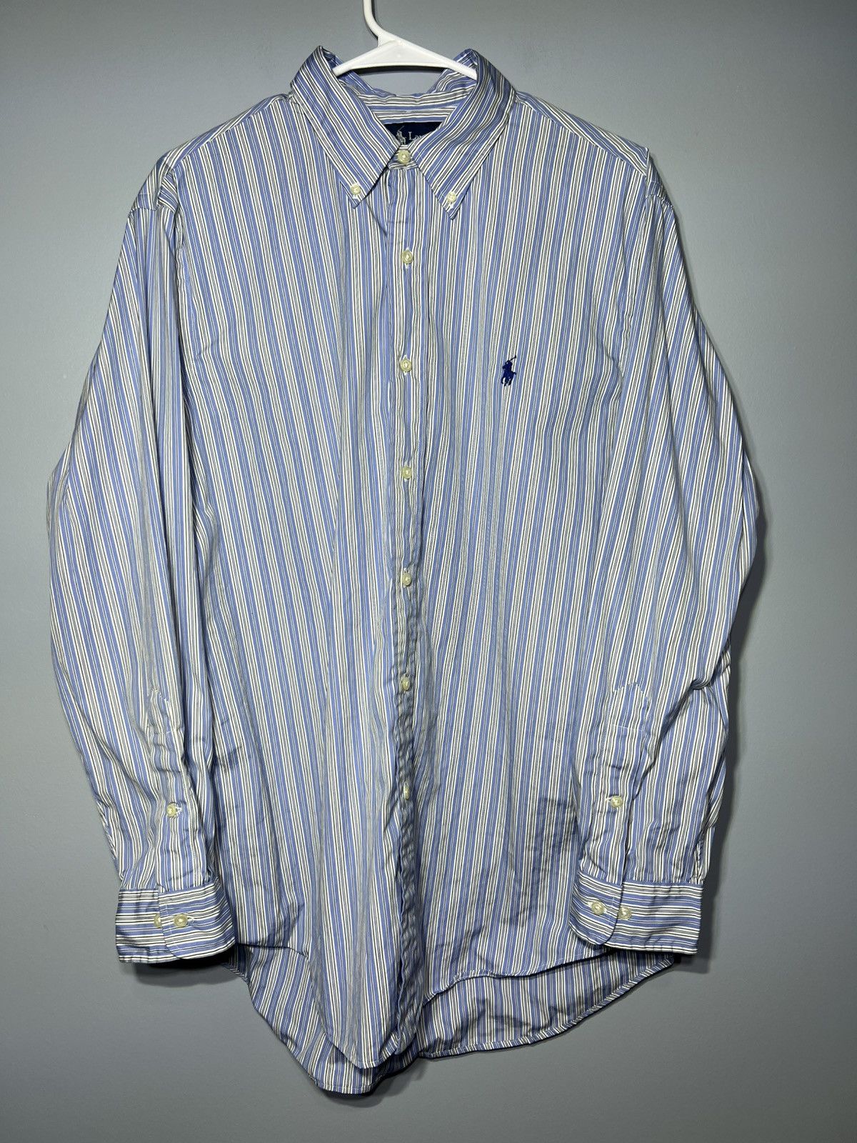 Polo Ralph Lauren Polo Ralph Lauren Button Down 16.5-32/33 Striped Blue Custom Size US L / EU 52-54 / 3 - 2 Thumbnail