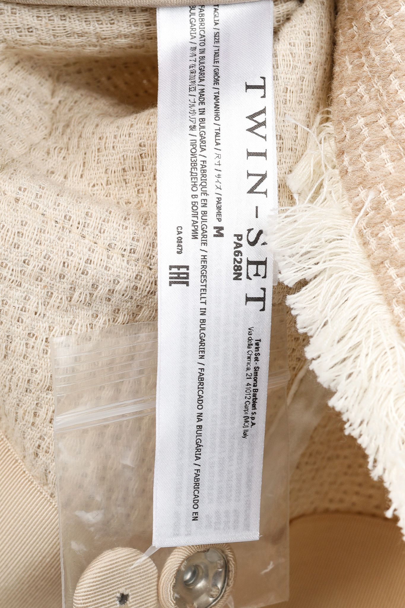 TWINSET Twinset Taupe Cotton-Blend Tweed Frog-Fastener Jacket Size M / US 6-8 / IT 42-44 - 9 Thumbnail