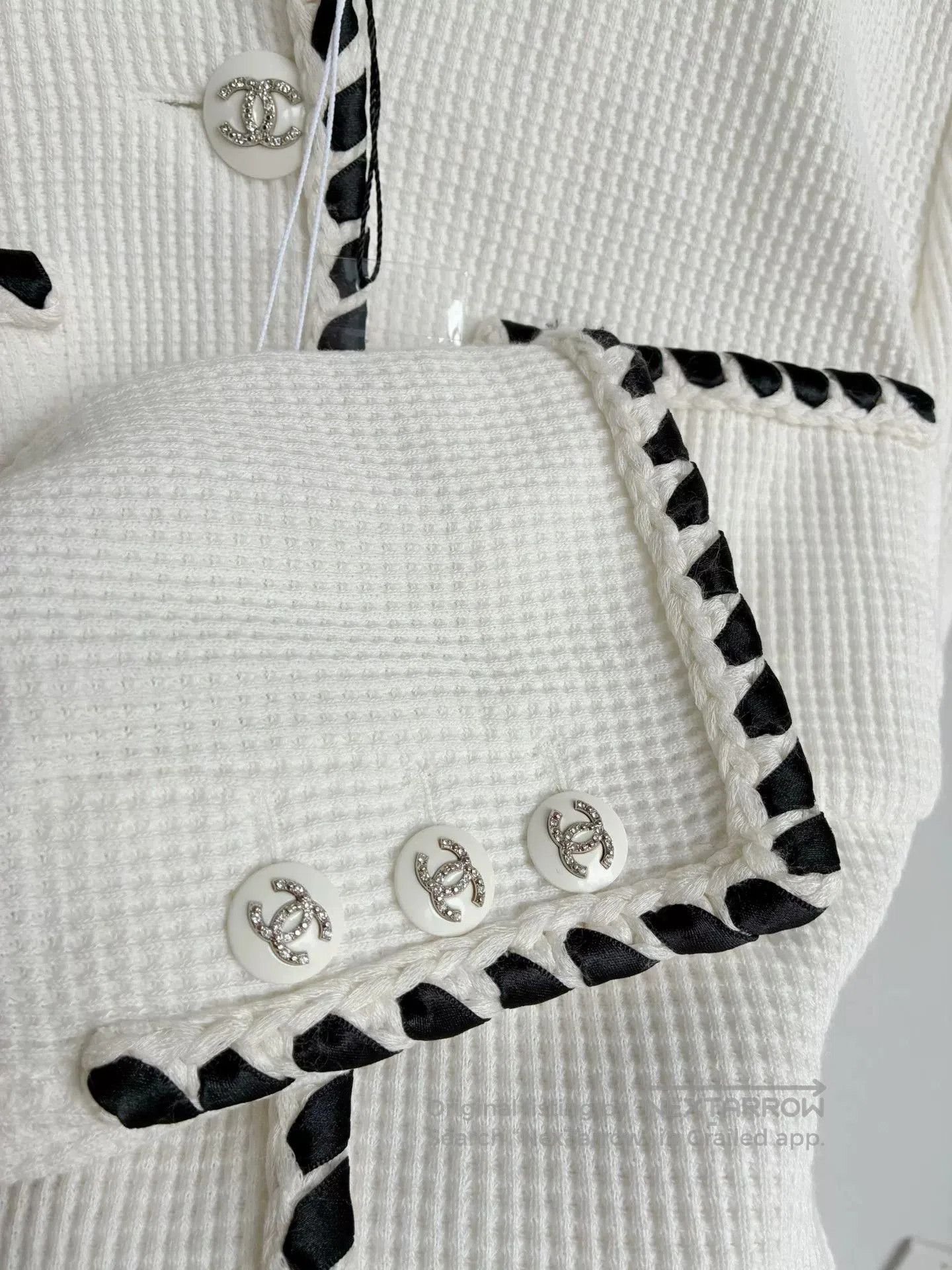 Chanel Chanel 21C White Waffle Coat. Size XXS / US 00 / IT 34 - 5 Thumbnail