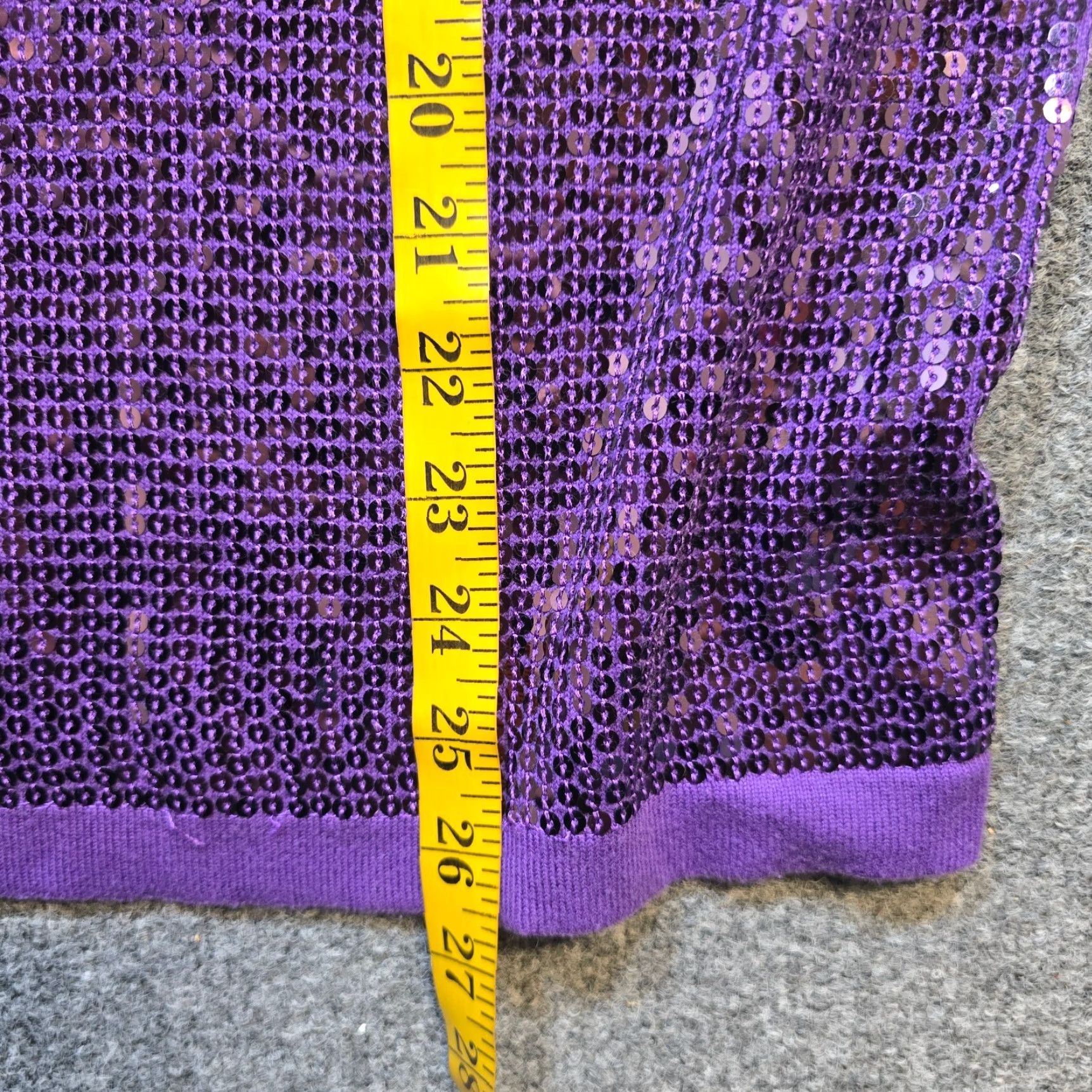 Quacker Factory Quacker Factory Cardigan Sweater 1X Purple Sequin Full Zip Womens Plus Size Holiday Casual Party Knit Front Sequin Cardigan Size XL / US 12-14 / IT 48-50 - 6 Thumbnail