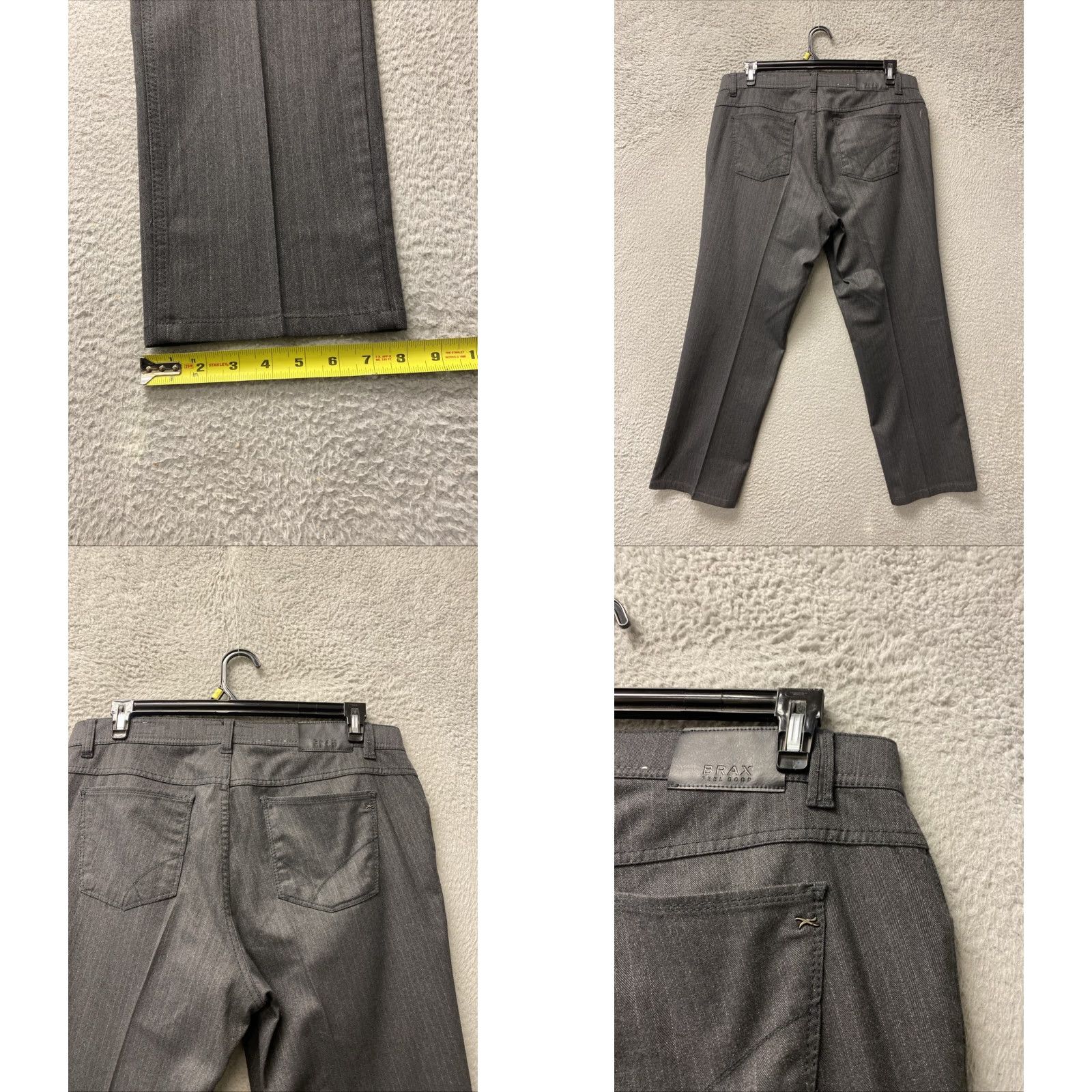 BRAX BRAX Feel Good Pants Mens 38x28 Gray Flat Front Dress Pants Slim/Classic Straight Leg 5-Pocket Comfortable Easy Care N/A Size US 38 / EU 54 - 8 Thumbnail