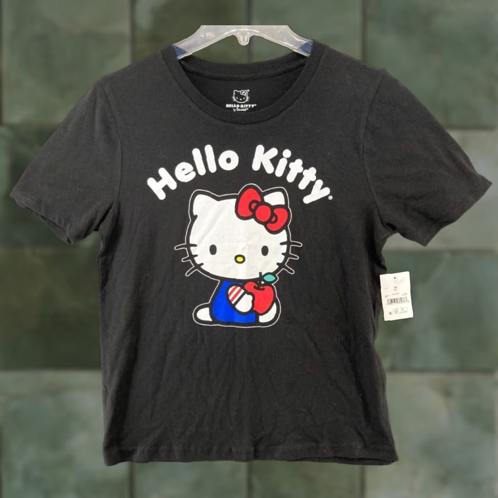 Vintage Hello Kitty Womens Shirt XS Black Sanrio Apple Shirt XS Black Hello Kitty Sanrio Cartoon Love Womens Size XS / US 0-2 / IT 36-38 - 1 Thumbnail