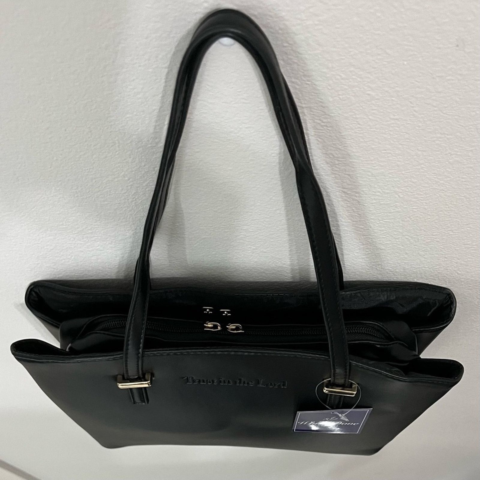 White's Boots Trust, Purse Style Bible Tote, Black with Gold Accents, L Size ONE SIZE - 4 Thumbnail