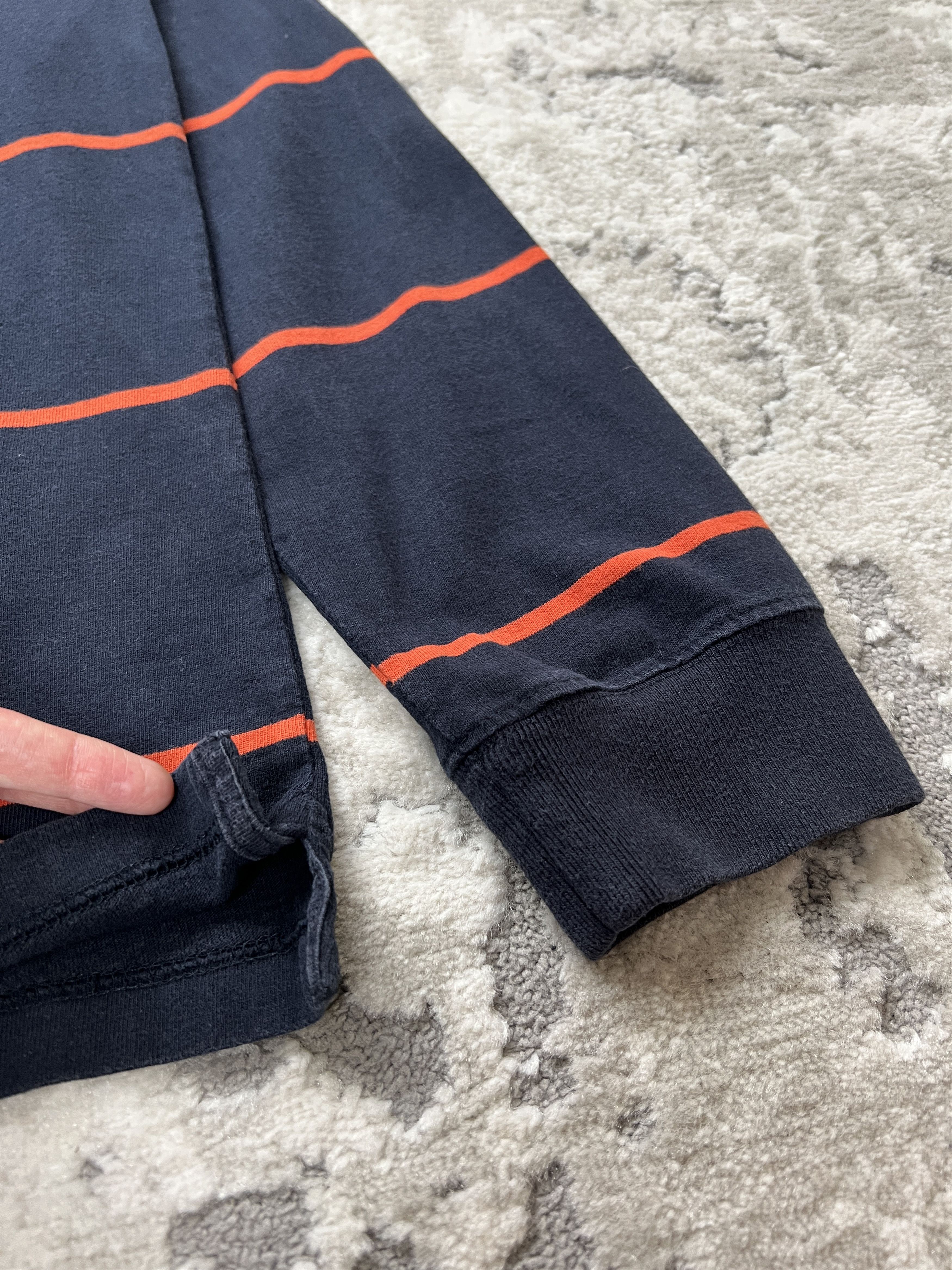 Chaps Chaps 1/4 Zip Orange Stripe Rugby Pullover Sweatshirt L Size US L / EU 52-54 / 3 - 13 Thumbnail