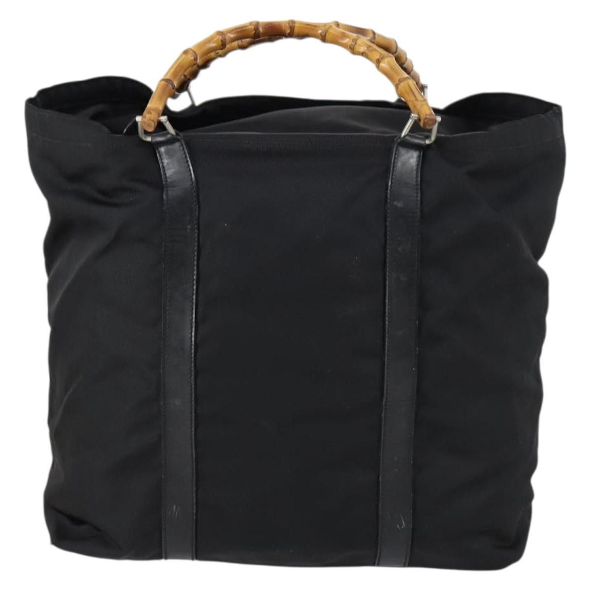 Gucci GUCCI Bamboo Tote Bag Nylon Black Silver 002 2052 0412 5 Size ONE SIZE - 3 Thumbnail